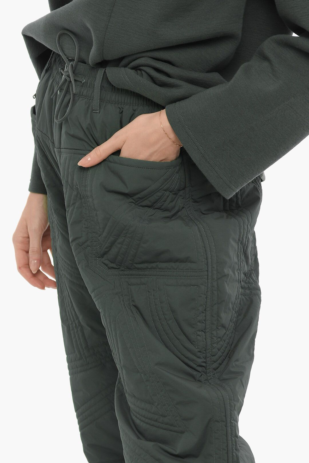 Y-3 × Yohji Yamamoto og1mm0824 Nylon Pants in Dark Green Size 27" / US 4 / IT 40 - 3 Thumbnail