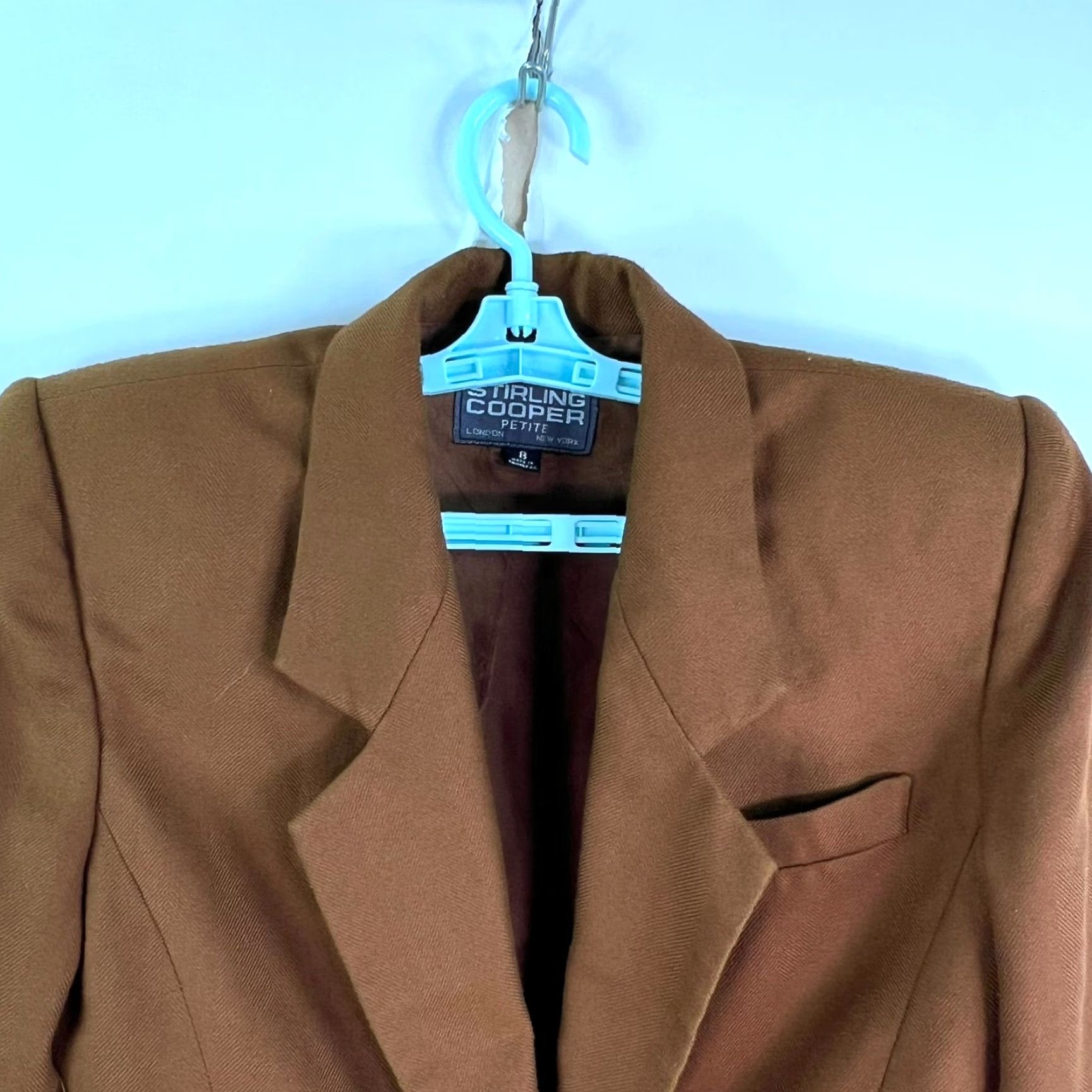 Vintage Stirling Cooper Notched Single Blazer Jacket Womens 8P Rust Brown Petite Size M / US 6-8 / IT 42-44 - 3 Thumbnail
