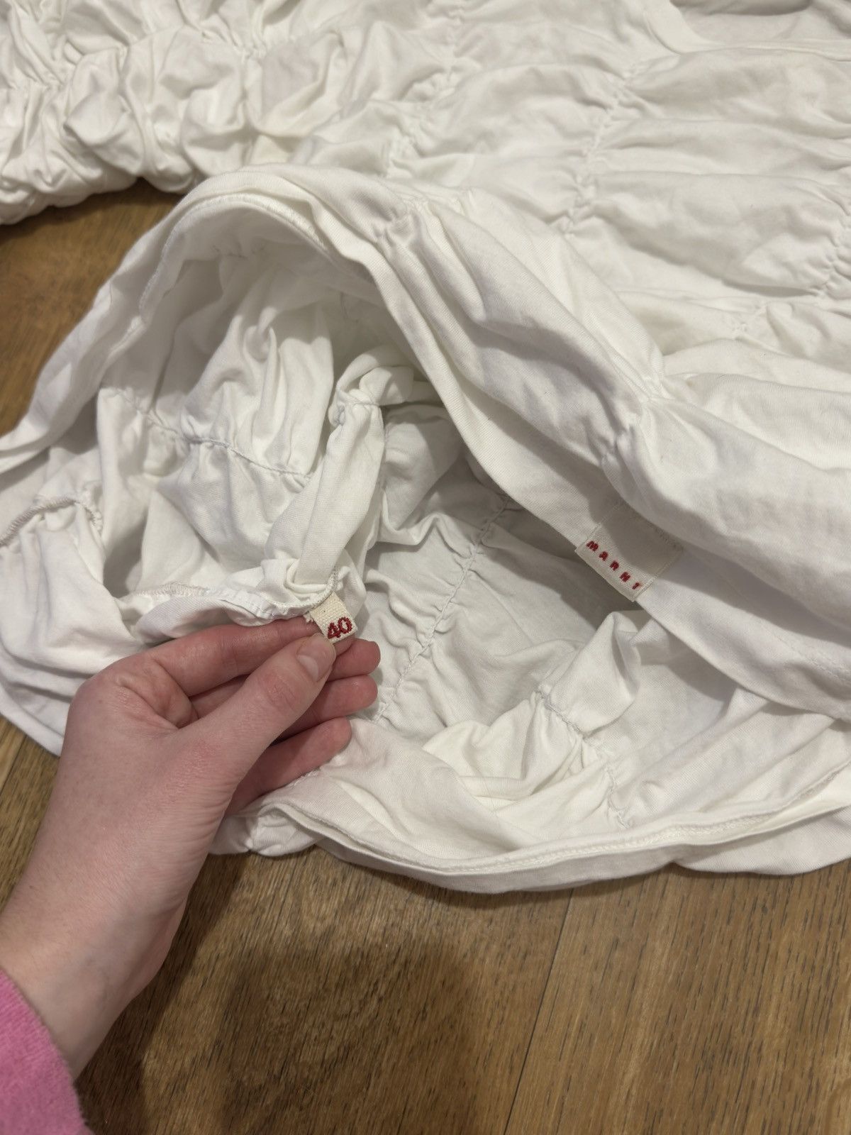 Marni VINTAGE CRINKLED MARNI WHITE WMNS TEE Size S / US 4 / IT 40 - 3 Thumbnail