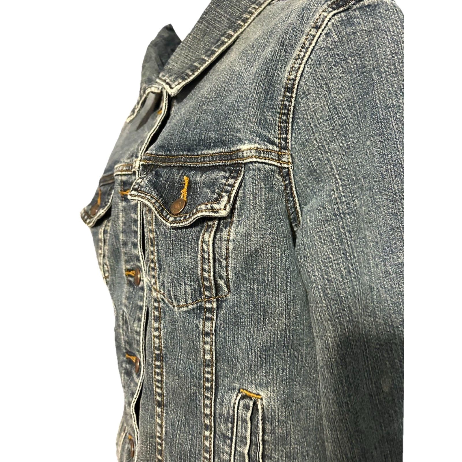 J.Crew VINTAGE J. Crew Blue Denim Jean Jacket Women Large Trucker Style Style#63092 Pockets Jeans Jacket Size 36" / US 14 / IT 50 - 4 Thumbnail