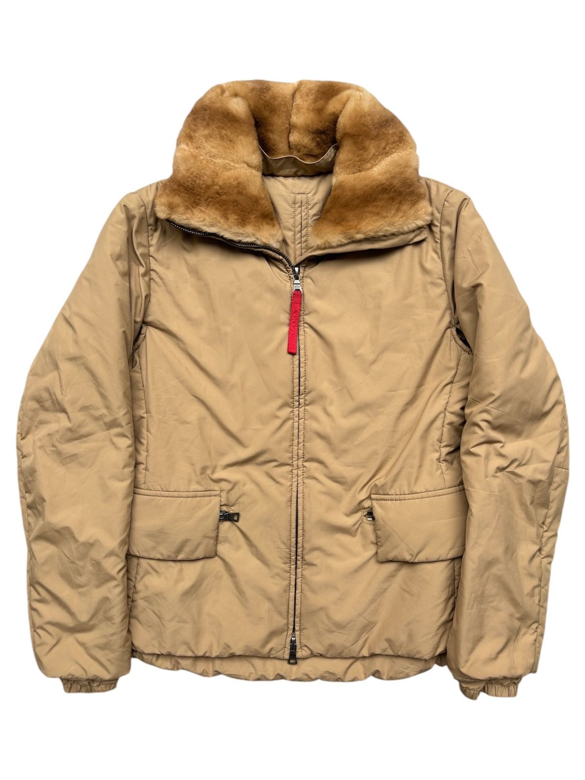 Prada 2000s PACKABLE Weasel Fur Collar Puffer Jacket Size US S / EU 44-46 / 1 - 1 Thumbnail