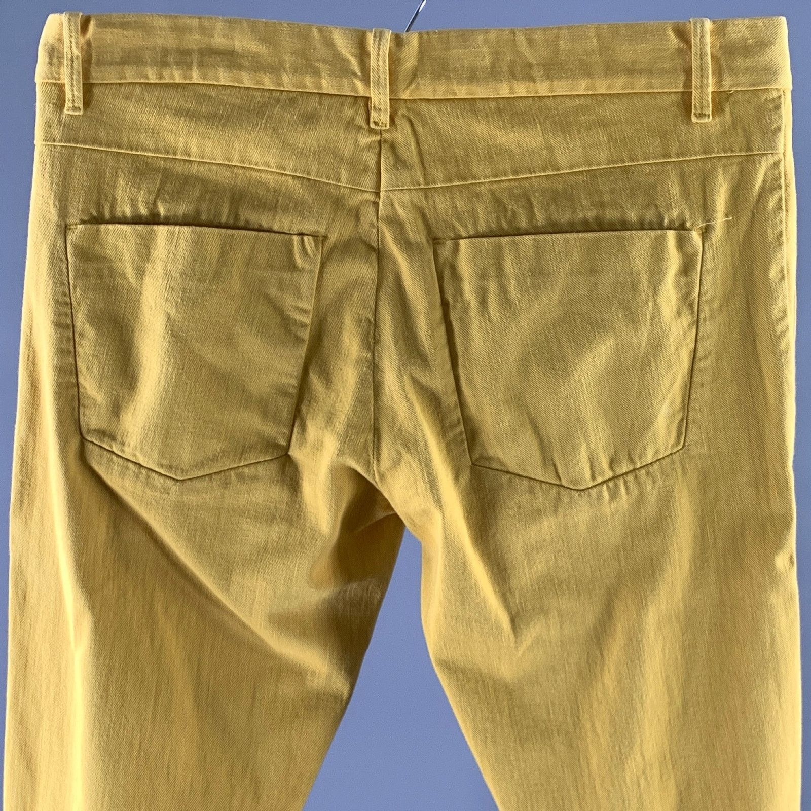 Jil Sander JIL SANDER Size 33 Yellow Cotton Denim Pants Size US 33 - 2 Thumbnail