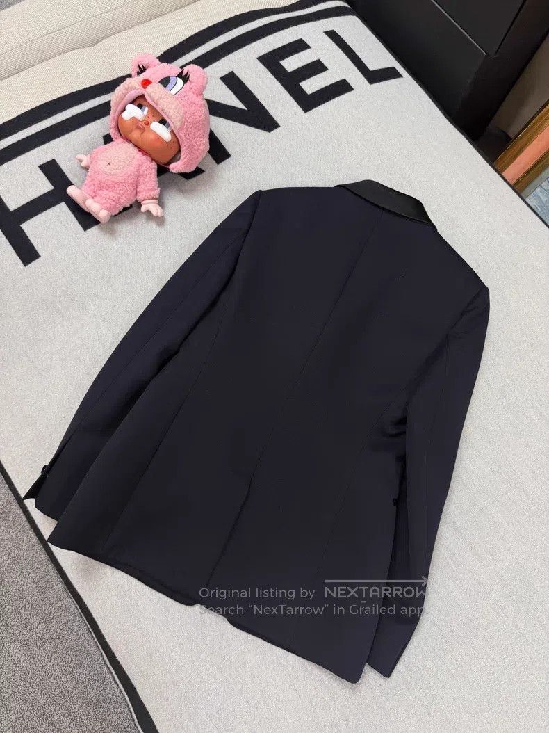 Hermes Hermes Navy and Black Wool Blazer with Lapel Size XS / US 0-2 / IT 36-38 - 2 Thumbnail