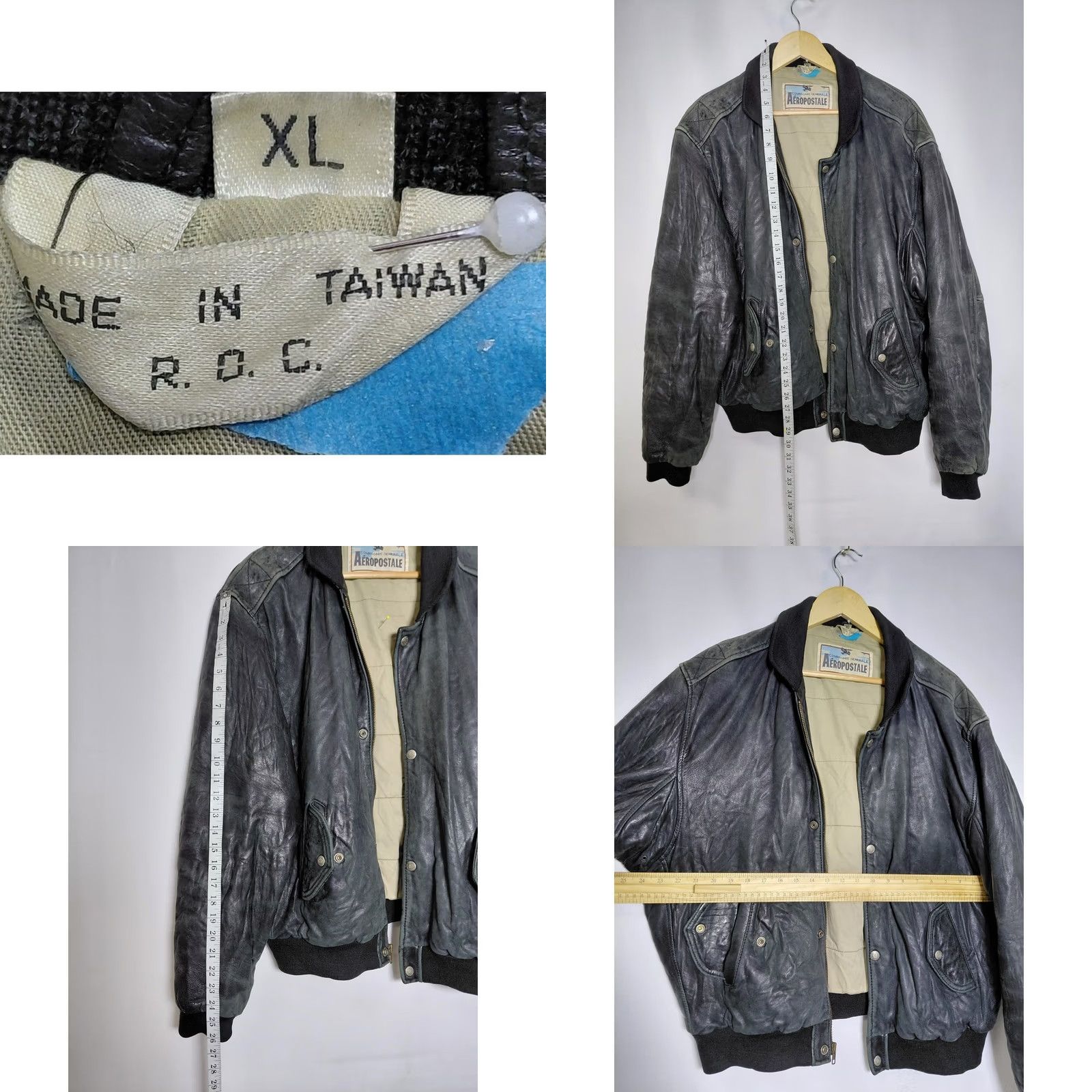 Aeropostale Aeropostale Leather Bomber Jacket Black XL Men Size XL Size US XL / EU 56 / 4 - 8 Thumbnail