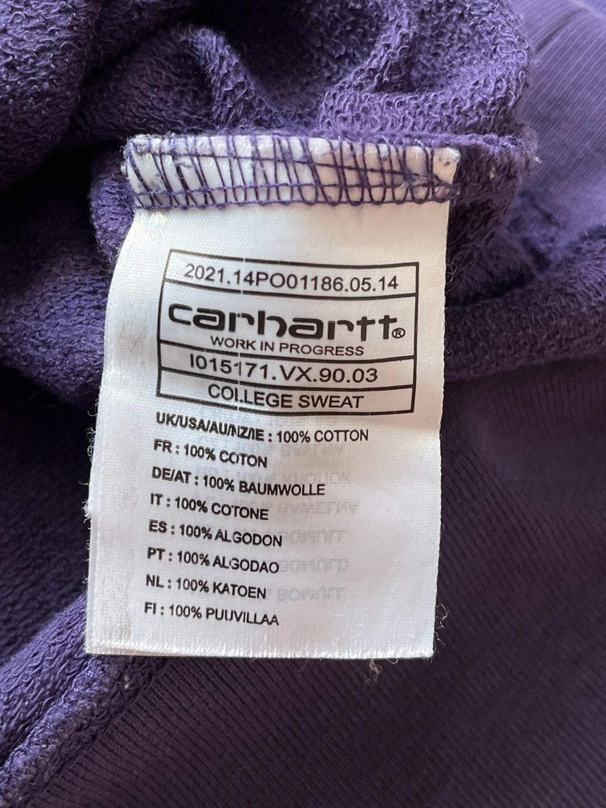 Carhartt Carhartt 2014 Purple Sweatshirts Crewneck College Sweat Size US S / EU 44-46 / 1 - 7 Thumbnail