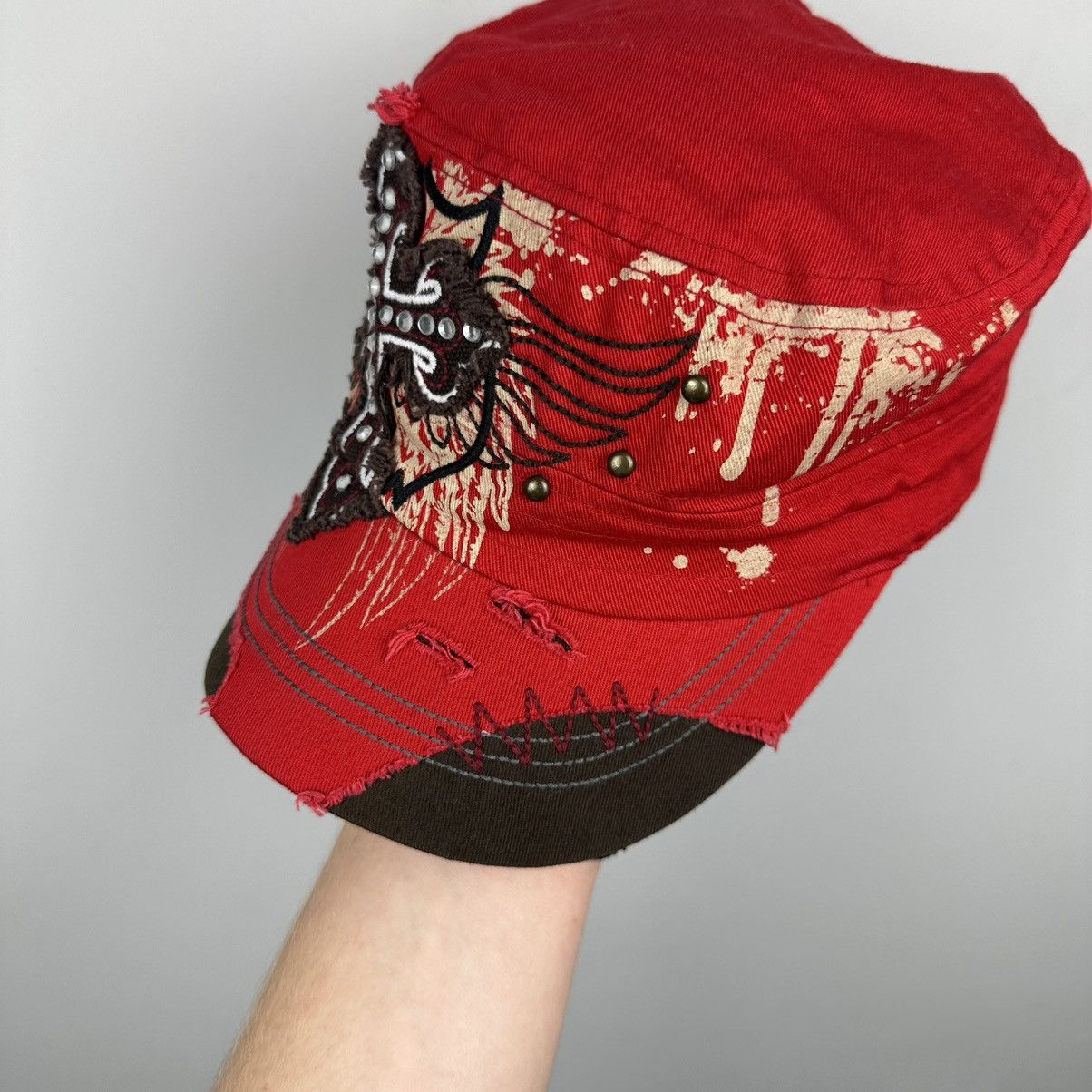 Vintage Vintage 90’s Cross On Red Army Cadet Y2K Ref Cap Size ONE SIZE - 7 Thumbnail