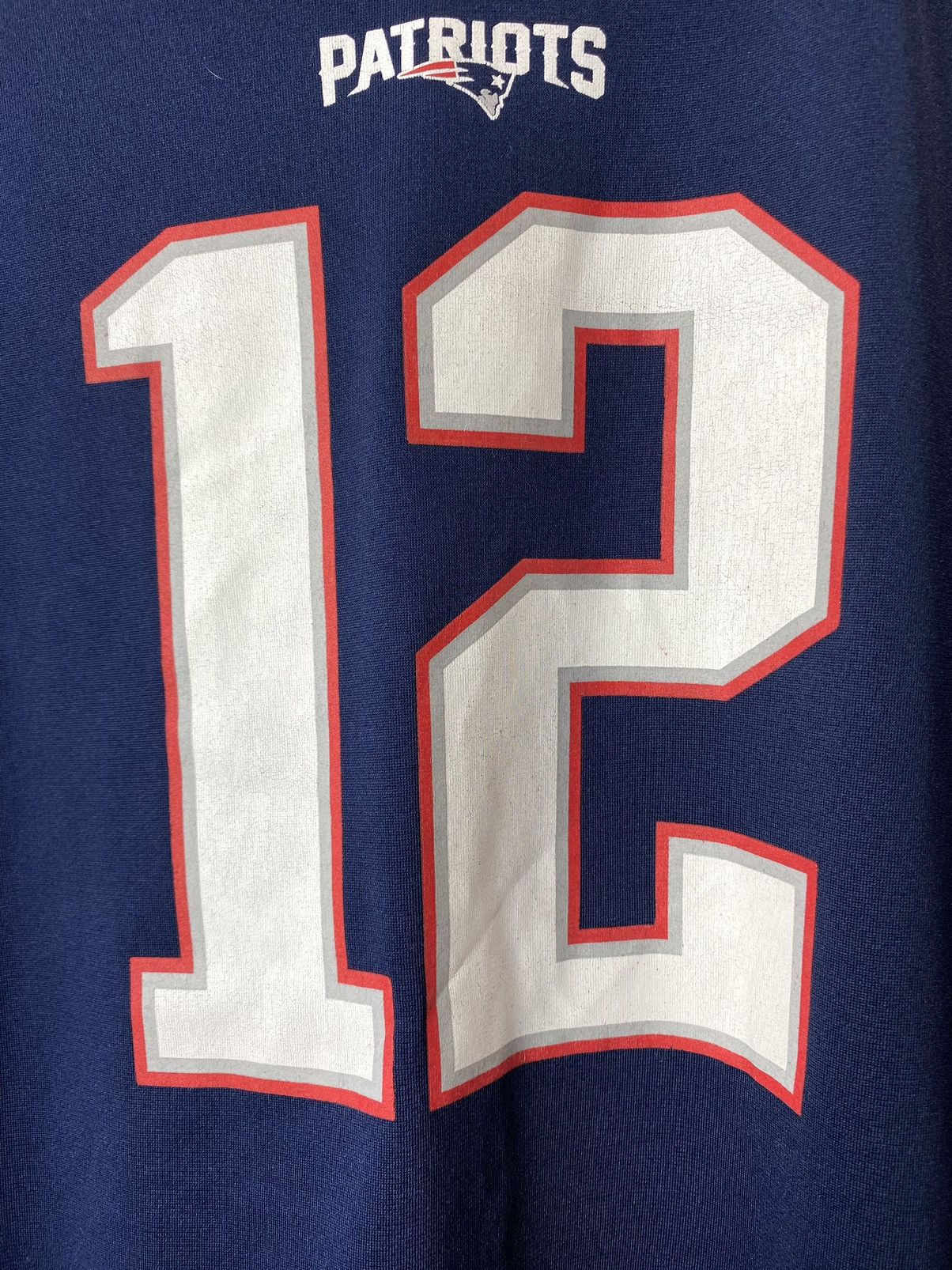 NFL Vintage Nike tee NFL Patriots 12 Brady Jersey T Shirt Size US L / EU 52-54 / 3 - 4 Thumbnail