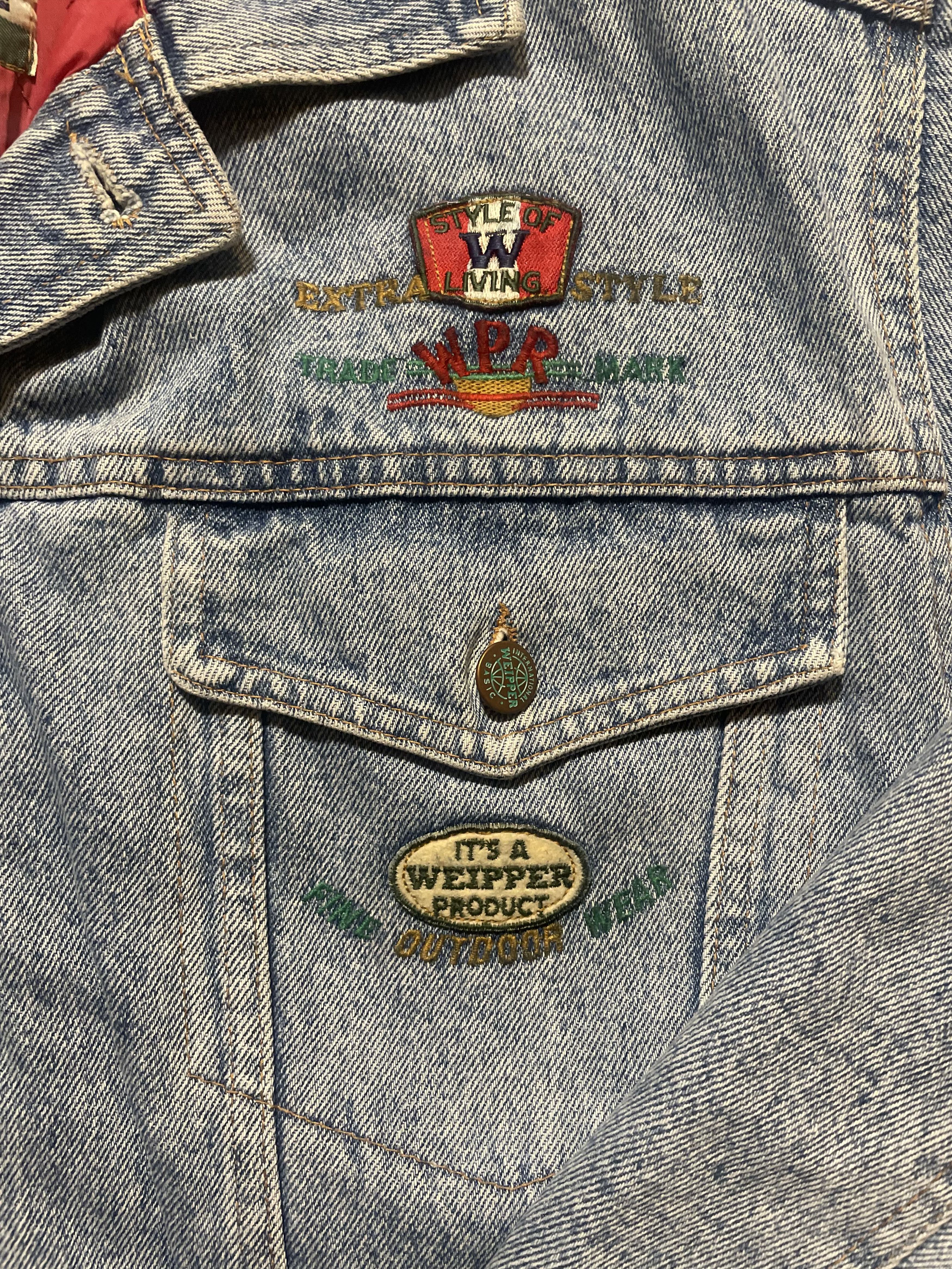 Other Vintage Embroidered Denim Jacket Quilted Lined 90s Size US L / EU 52-54 / 3 - 2 Thumbnail