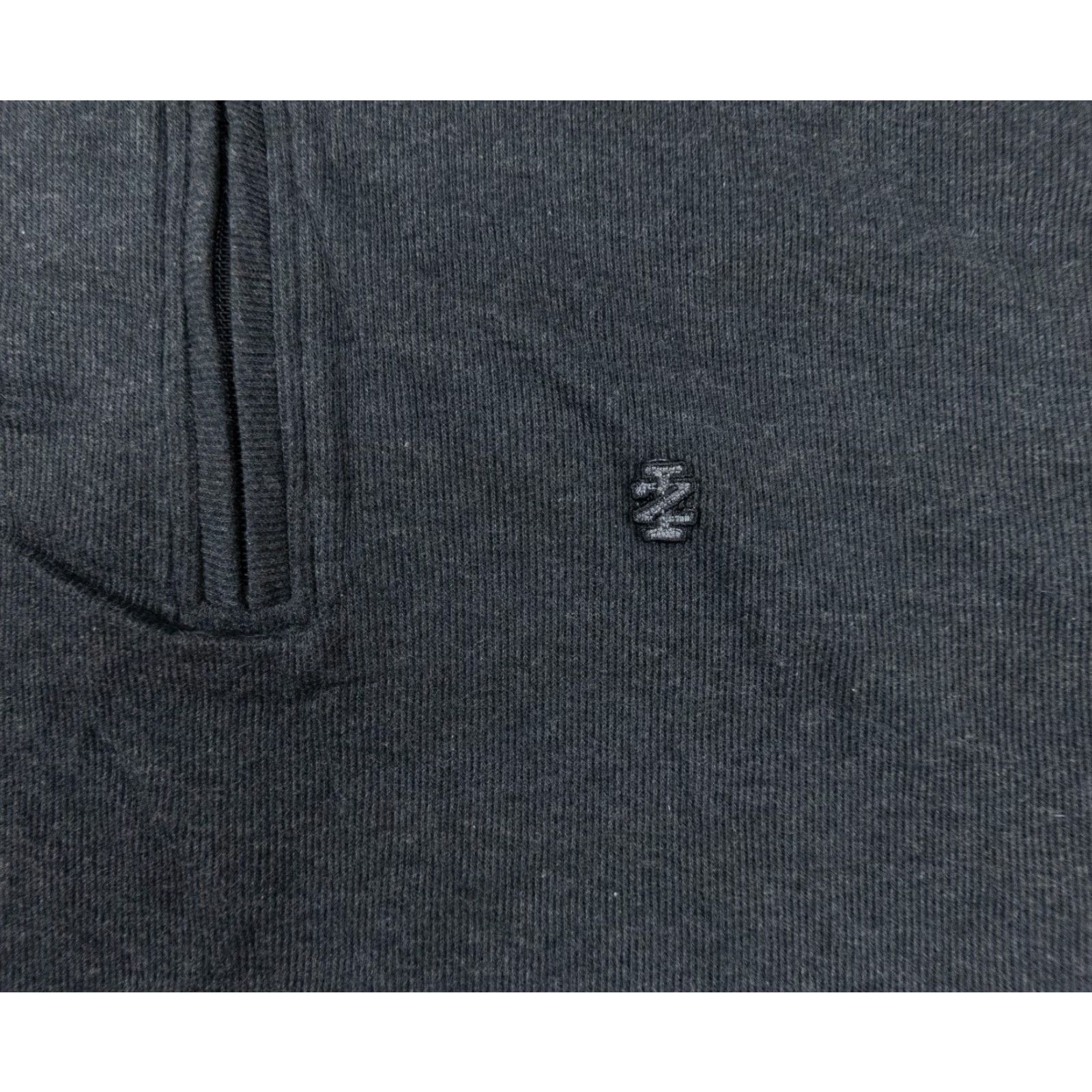 Izod IZOD Men's Sweater XL Gray Quarter Zip Pullover Long Sleeve Mock Neck Casual Preppy Size US XL / EU 56 / 4 - 3 Thumbnail