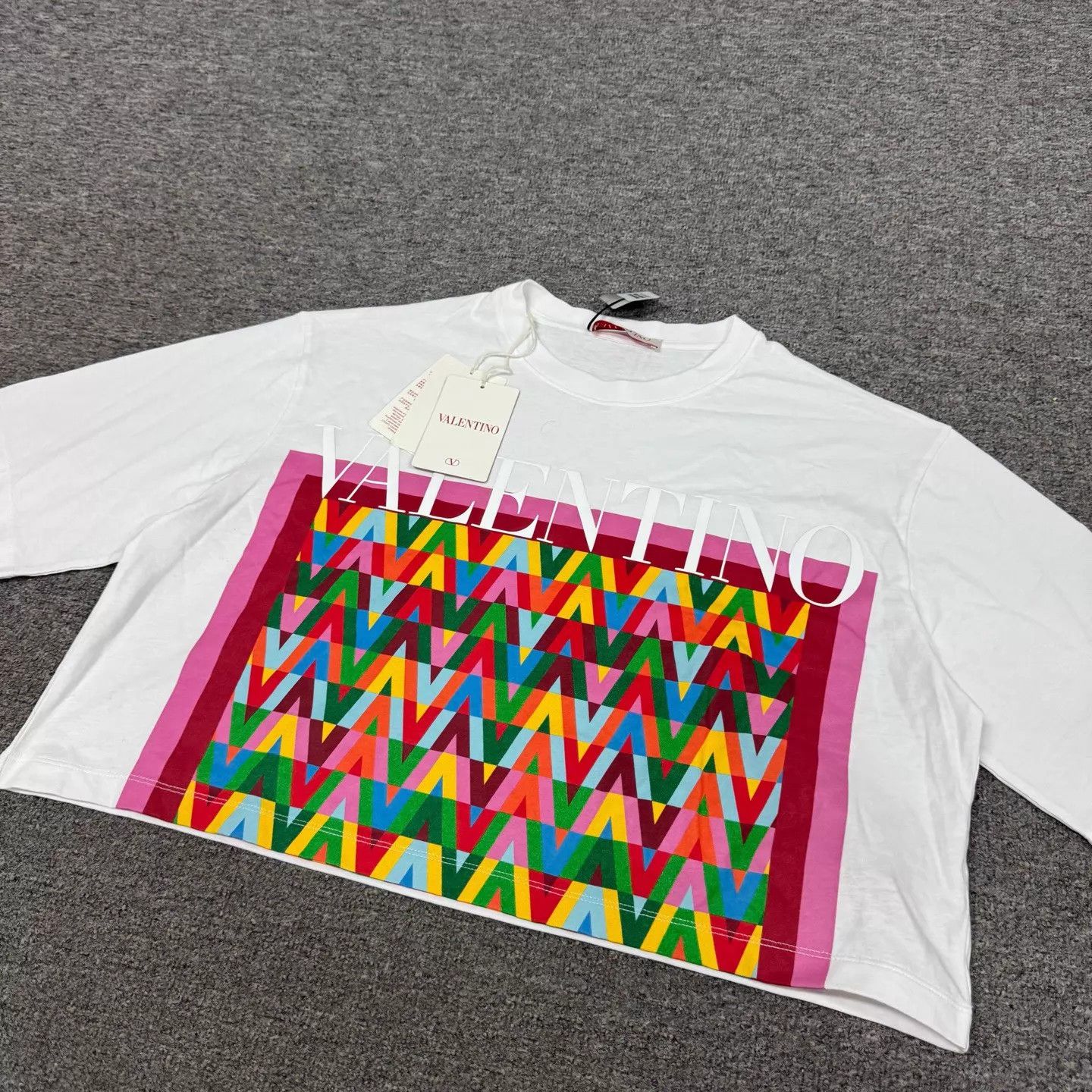 Valentino Valentino White Colorful V Logo Short Sleeve T-Shirt M Size US M / EU 48-50 / 2 - 3 Thumbnail
