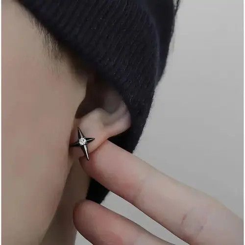 VIBE 925 Silver Plated CZ Star Stud Earrings Size ONE SIZE - 5 Thumbnail