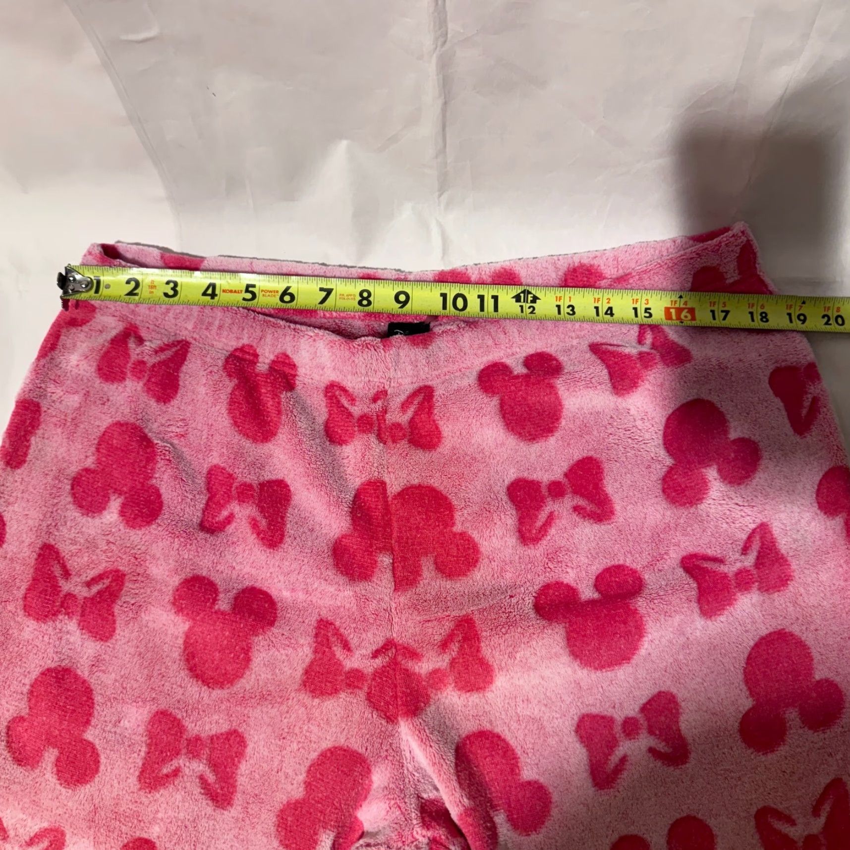 Disney Disney Pajama Set Ladies XL Pink Fleece Mickey Minnie Mouse Head Bow Polka Dot Crew Neck Long Sleeve Size ONE SIZE - 4 Thumbnail