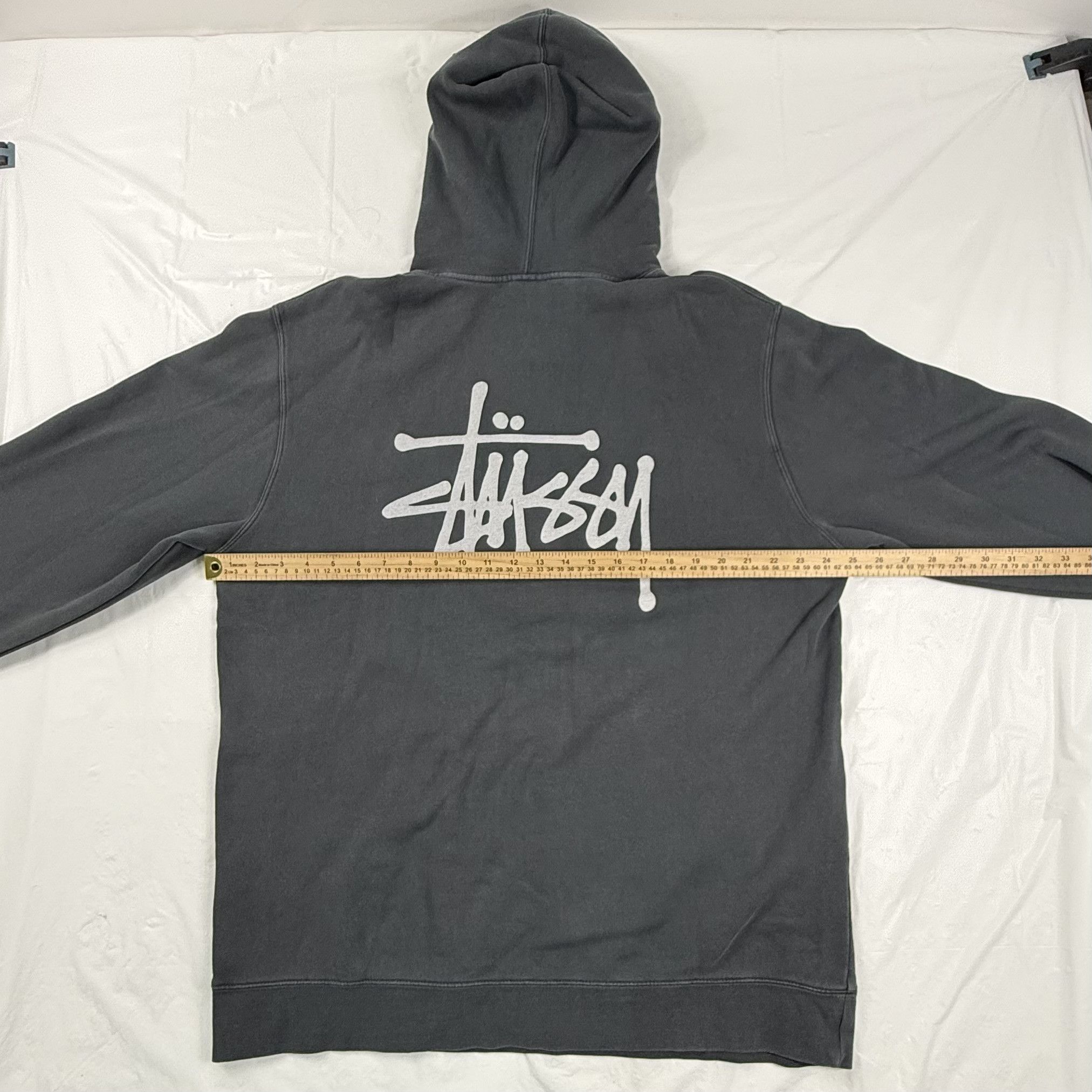 Stussy Stussy Basic Logo Hoodie Faded Black XXL Pullover Sweatshirt Size US XXL / EU 58 / 5 - 4 Thumbnail