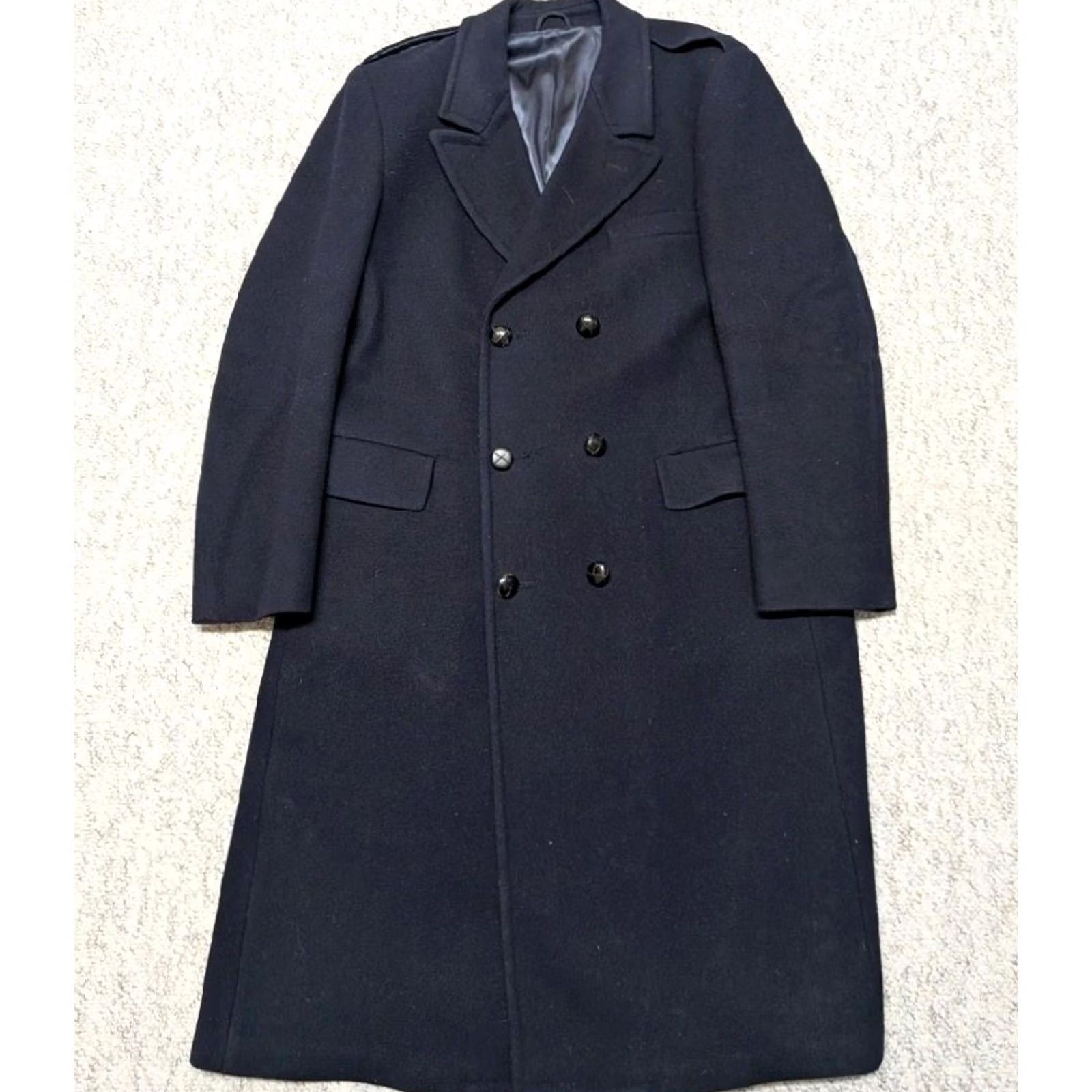 Doublet VINTAGE Stratojac OVERCOAT Navy Blue Wool Double Breasted Long Coat M Chest 40 Navy Mens Size US M / EU 48-50 / 2 - 2 Thumbnail