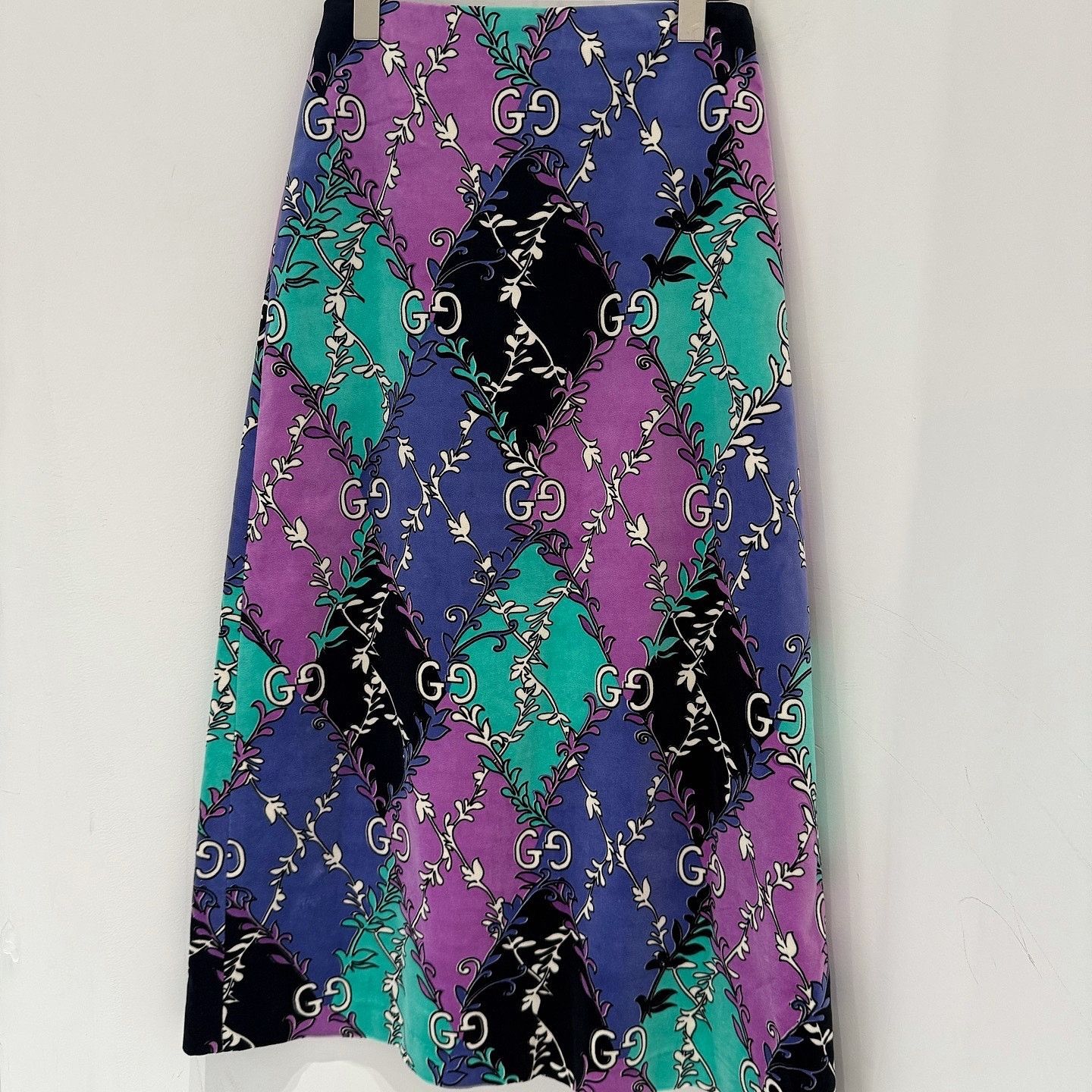 Gucci Gucci GG Velvet Pattern Midi Skirt Size 38 Size 26" / US 2 / IT 38 - 1 Thumbnail