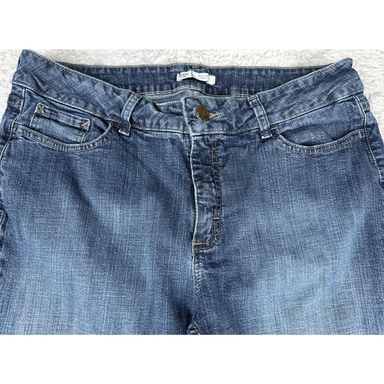 Lee Riders By Lee Jeans Womens 16 Medium Blue Mid Rise Bootcut Stretch Denim 34x30 Size 38" / US 16 / IT 52 - 4 Thumbnail