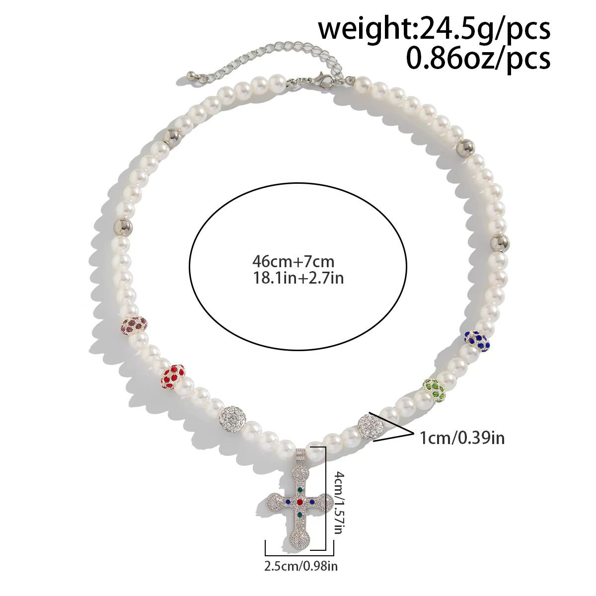 Jewelry Big Cross Jesus Pendant Choker Necklace Size ONE SIZE - 2 Thumbnail