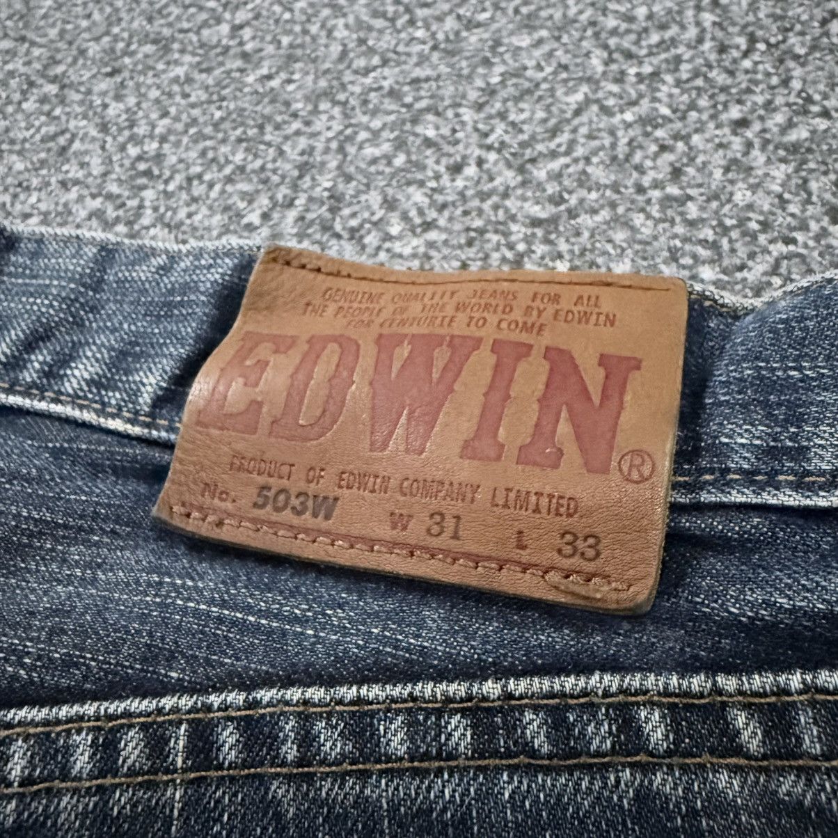 Edwin 🇯🇵 Vintage 90s Japanese Edwin 503 Rusty Destroyed Denim Size US 31 - 8 Thumbnail