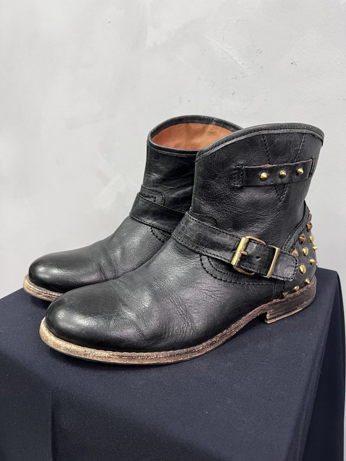 Hedi Slimane Black Leather Archive Ankle Boots studded hedi slimane style Size US 7.5 / EU 40-41 - 8 Thumbnail