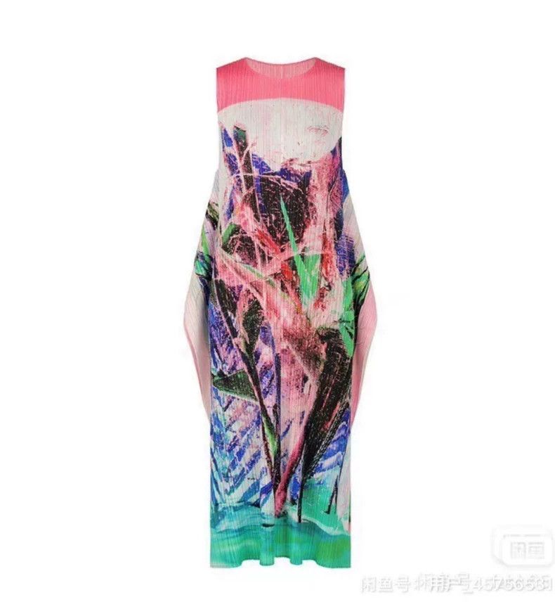 Issey Miyake Issey Miyake size:3 Pink southern ice flower dress Size S / US 4 / IT 40 - 2 Thumbnail