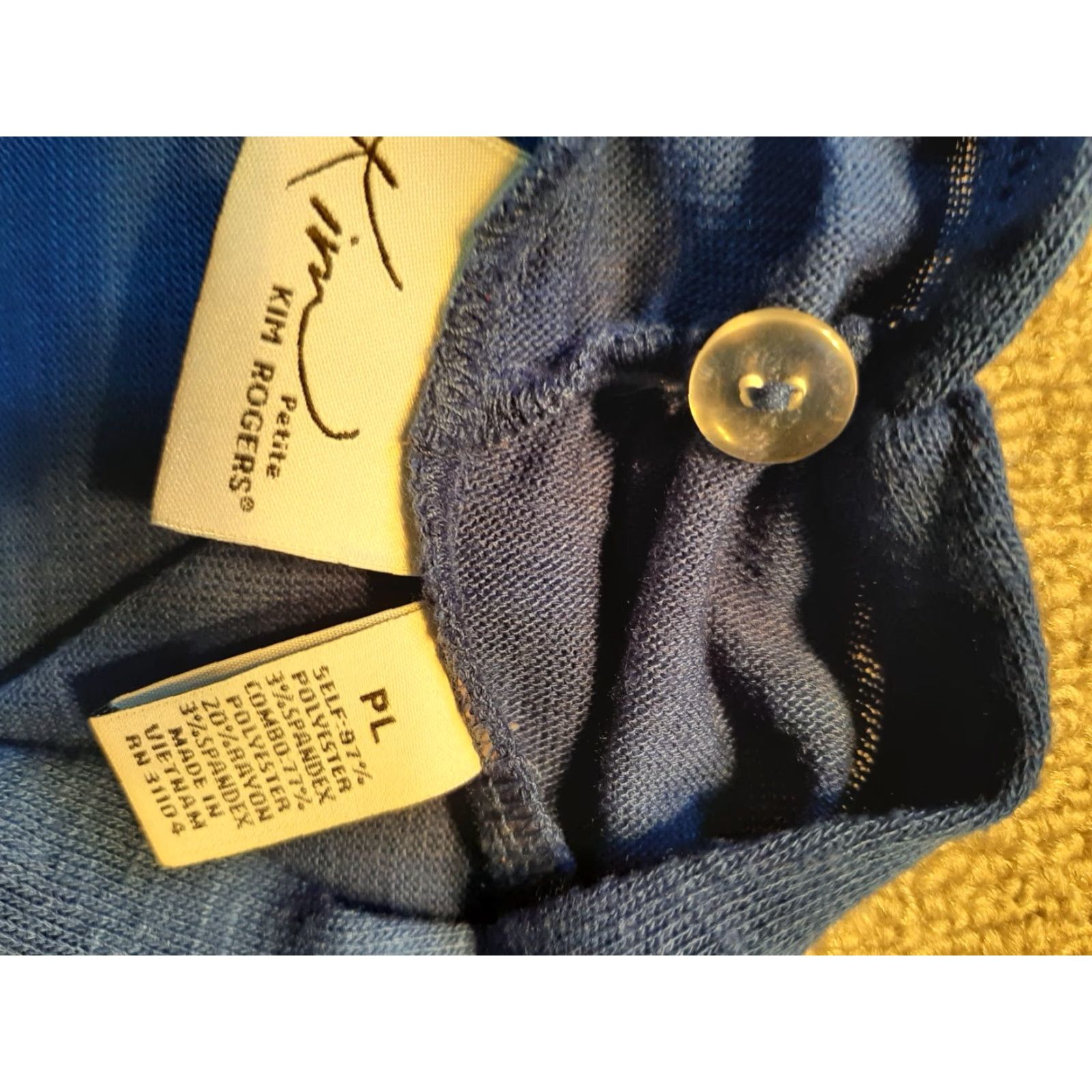Vintage Kim Rogers Open Front Cardigan Petite Large P L Blue Short Sleeve Shirt Women Size L / US 10 / IT 46 - 2 Thumbnail