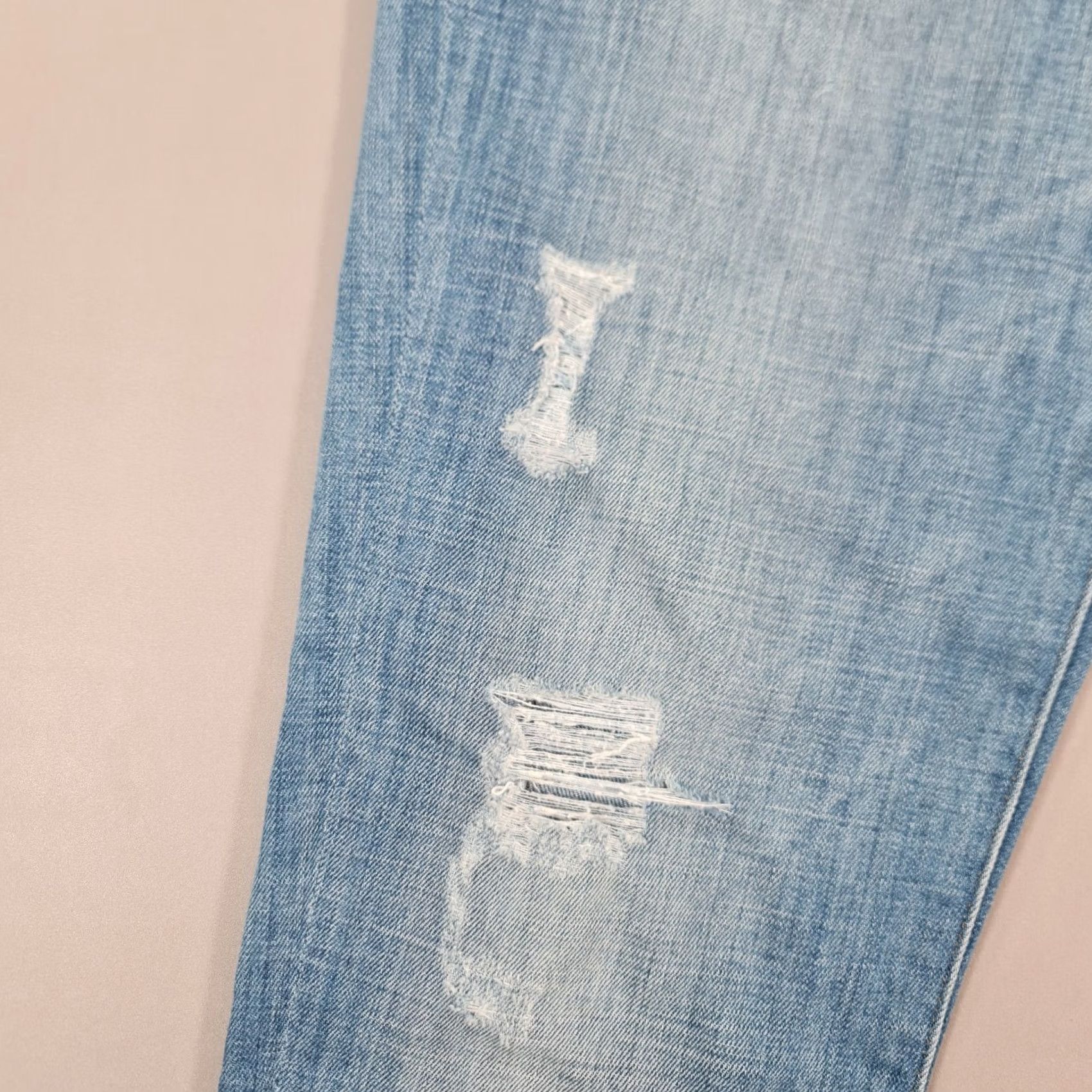 7 For All Mankind 7 For All Mankind Josie Jeans Women's W28 L27 Blue Distressed Stretch Denim 5-Pocket Ankle Size 28" / US 6 / IT 42 - 6 Thumbnail