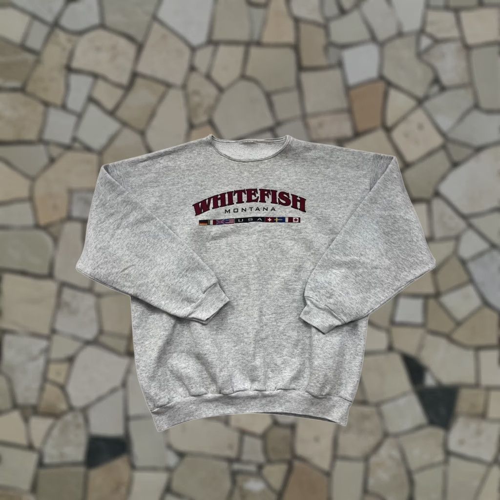 Vintage Whitefish Montana Gray Crewneck Sweatshirt Mens XL Size US XL / EU 56 / 4 - 1 Thumbnail