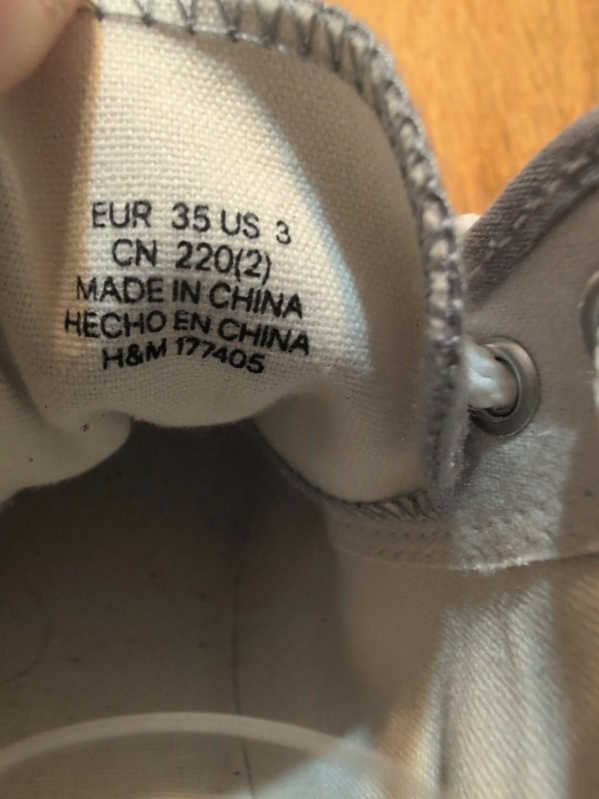 H&M H&M high Top Grey And White Women's Shoes Size 3 Size US 7.5 / IT 37.5 - 5 Thumbnail