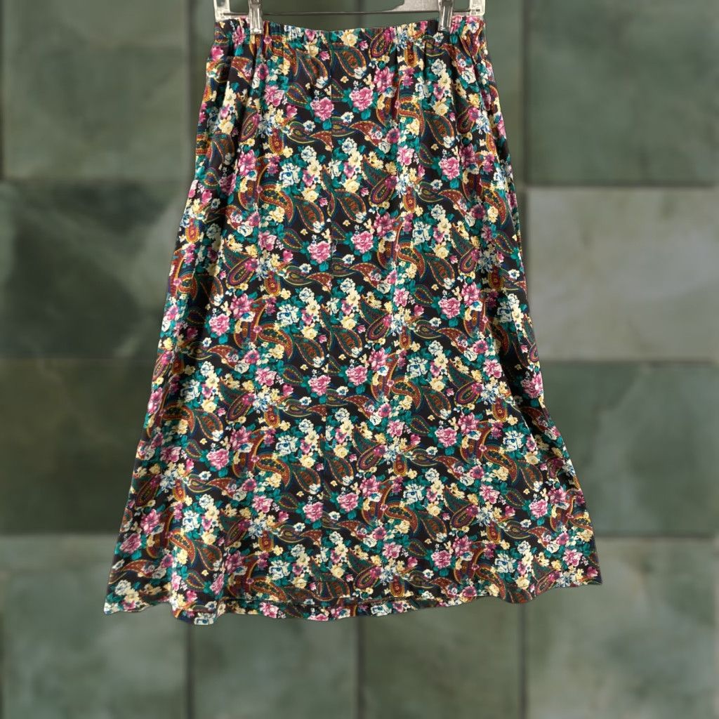 Vintage VINTAGE Brittany Nicole Skirt Womens Medium Rayon Blend Floral Paisley USA Made Size 32" / US 10 / IT 46 - 1 Thumbnail
