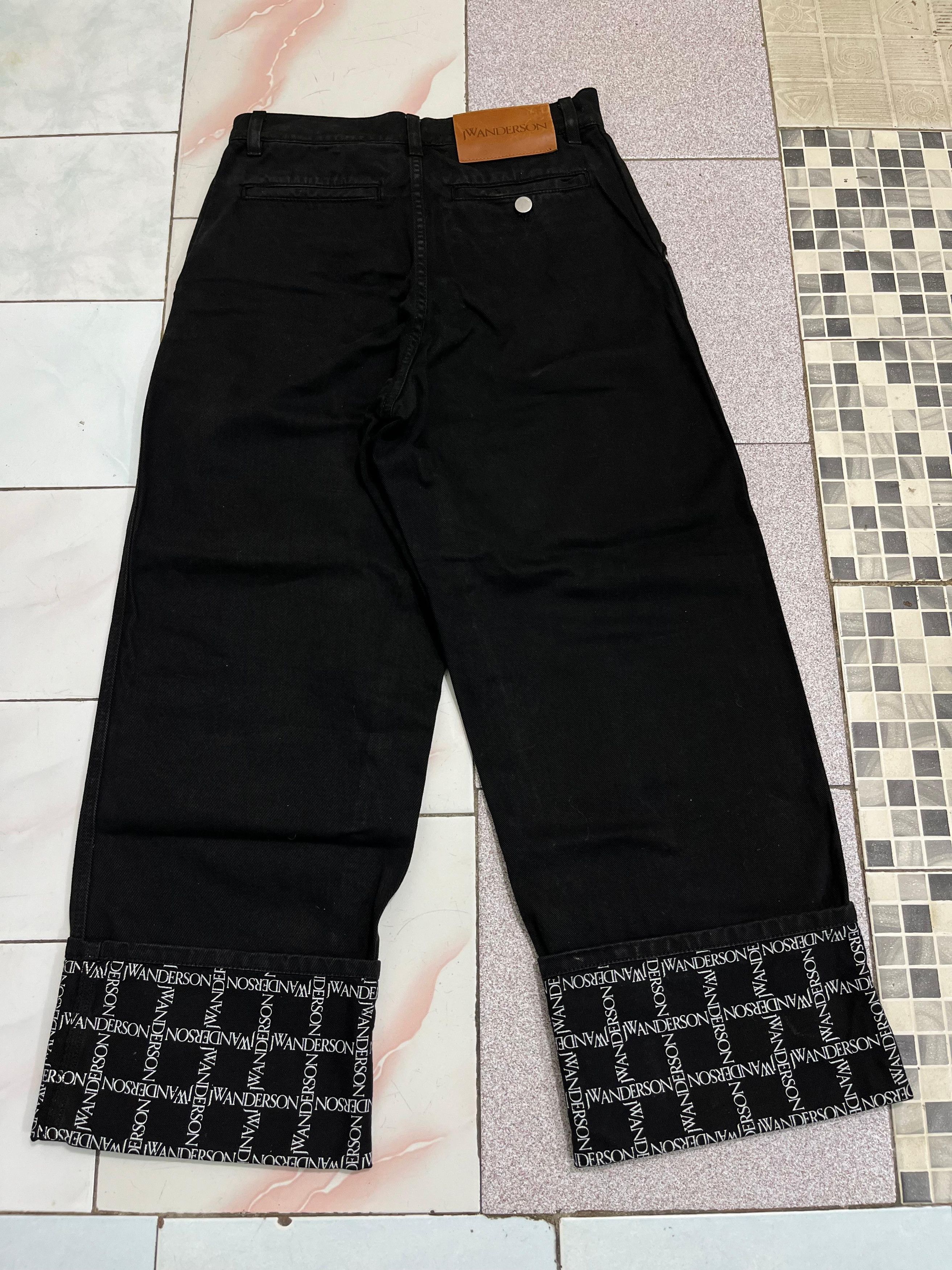 JW Anderson JW Anderson Black Logo Grid Cuff Jeans Size US 30 / EU 46 - 1 Thumbnail