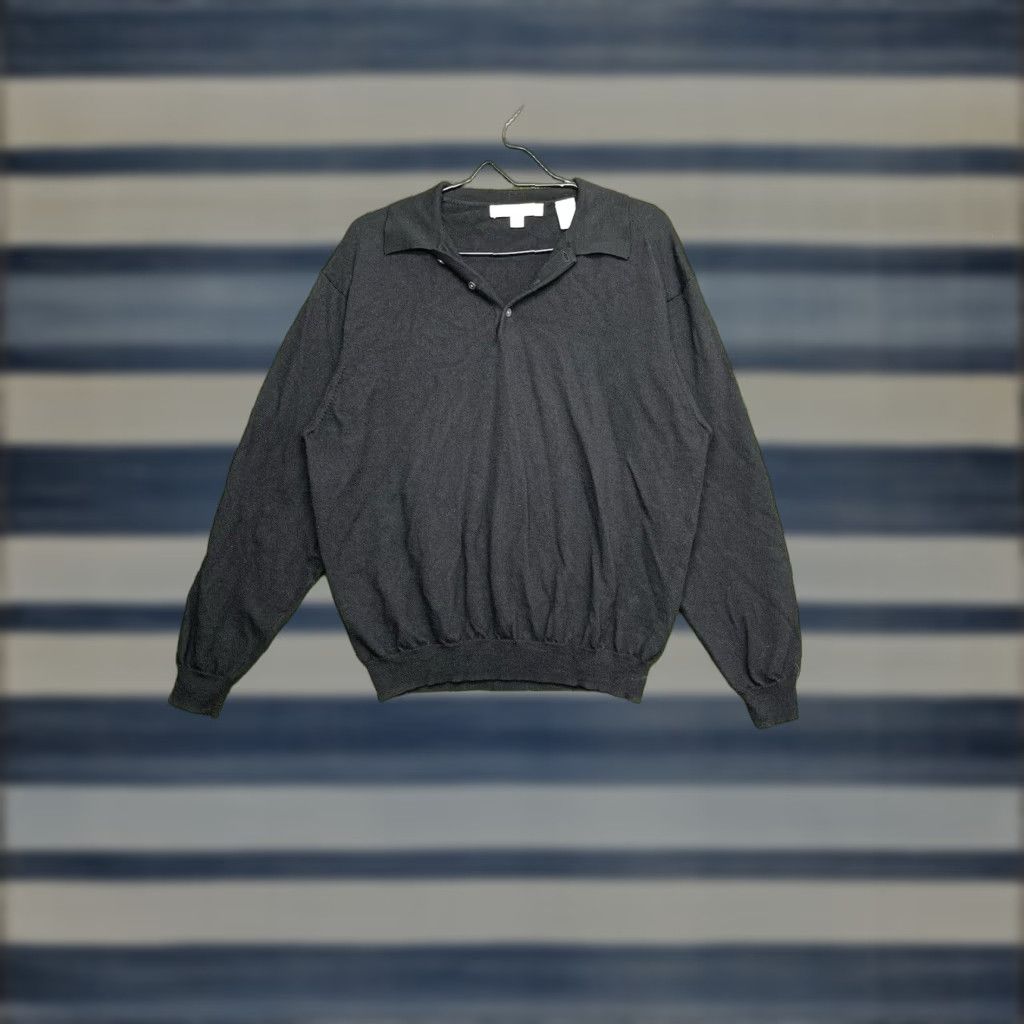Pronto Uomo VINTAGE Pronto Uomo Sweater Pullover Mens Large Black Wool Knit Mock Neck Business Casual Winter Size US L / EU 52-54 / 3 - 1 Thumbnail