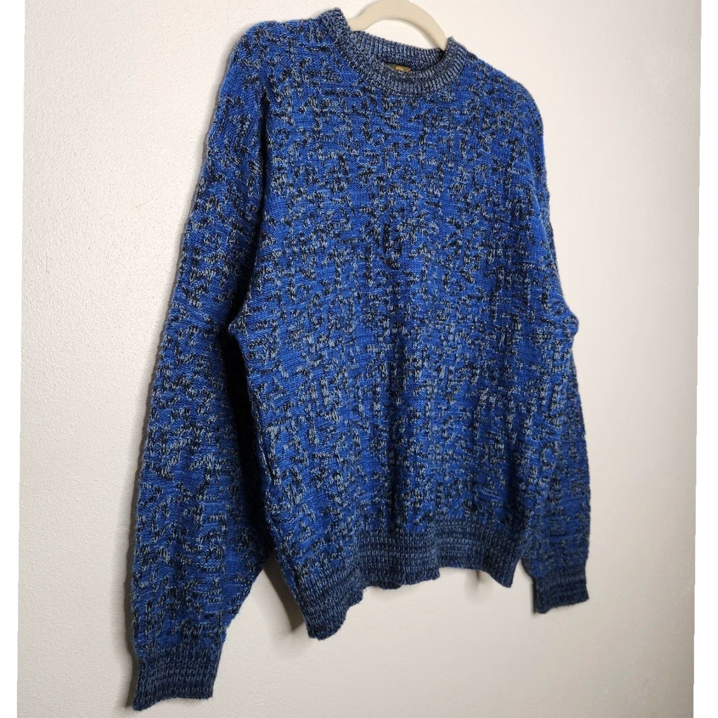 Vintage VINTAGE Sweater Blue XL Men Pullover Grandpa Abstract Art 90s Dad Core Cobain Autumn Weather? Size US XL / EU 56 / 4 - 2 Thumbnail