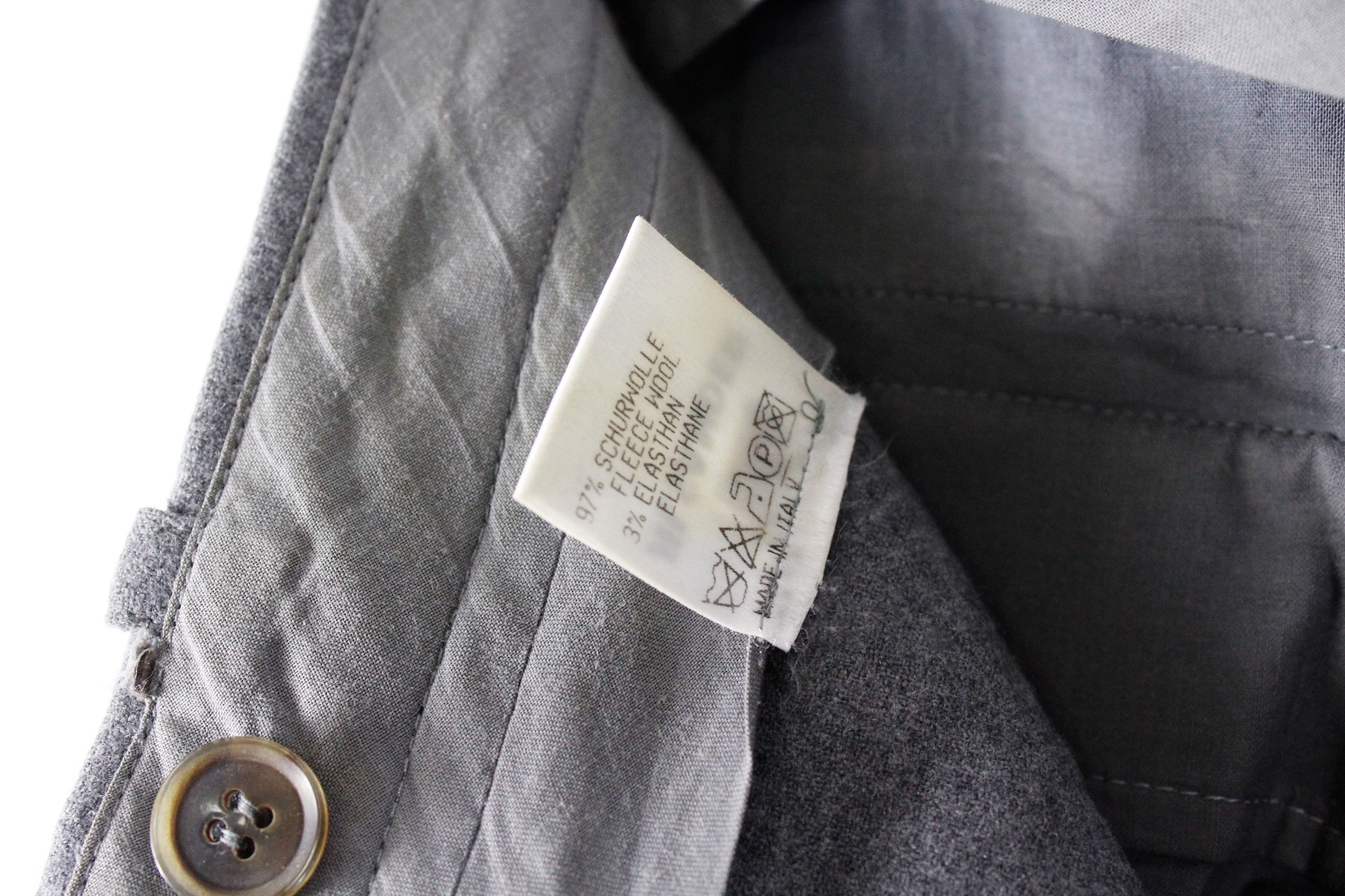 Jil Sander Jil Sander by Raf Simons Grey Flannel Wool Trousers Pants Size 26" / US 2 / IT 38 - 9 Thumbnail