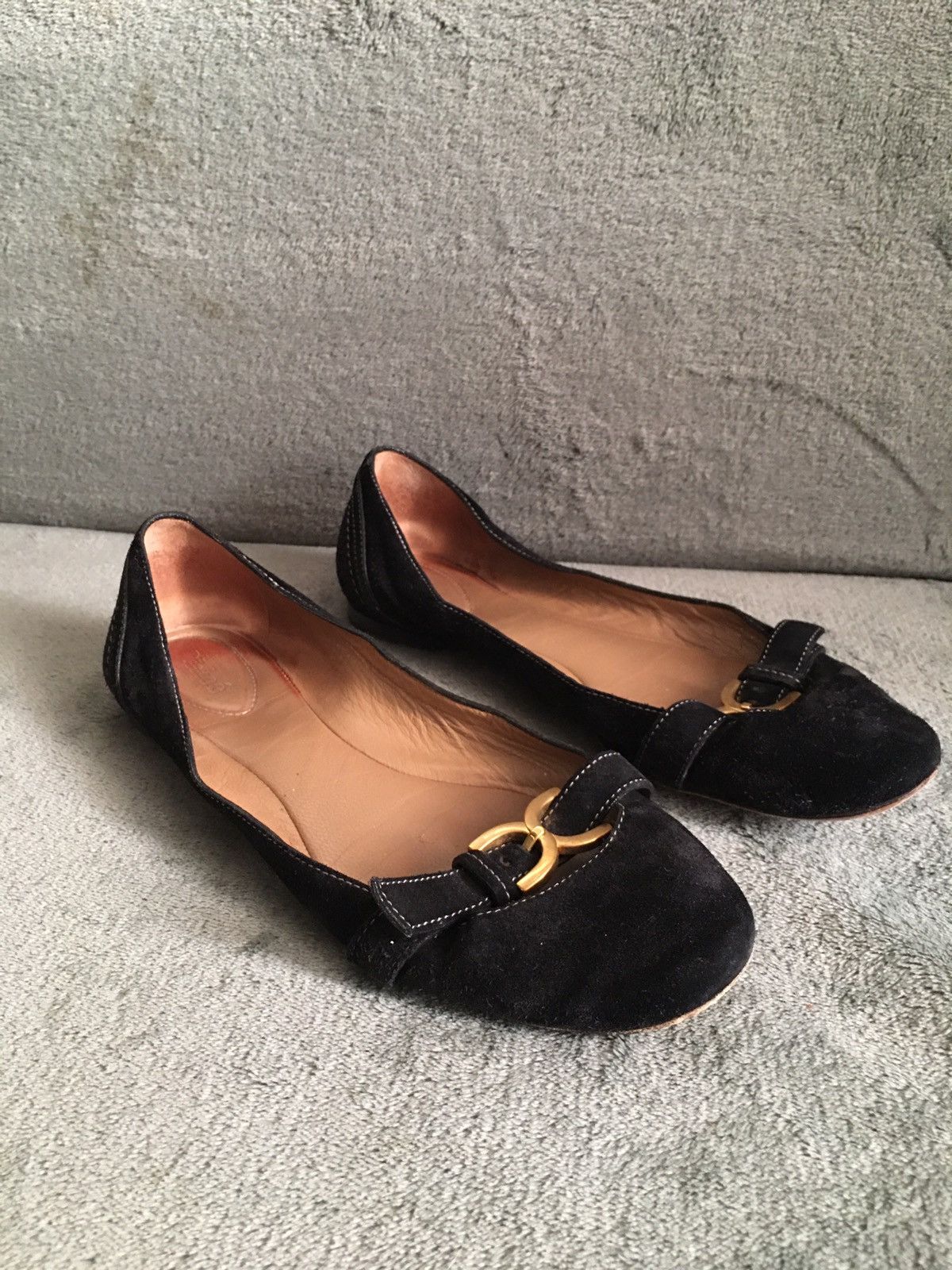Chloe CHLOE Suede Black Flats Pumps EU 37 Size US 7 / IT 37 - 1 Thumbnail