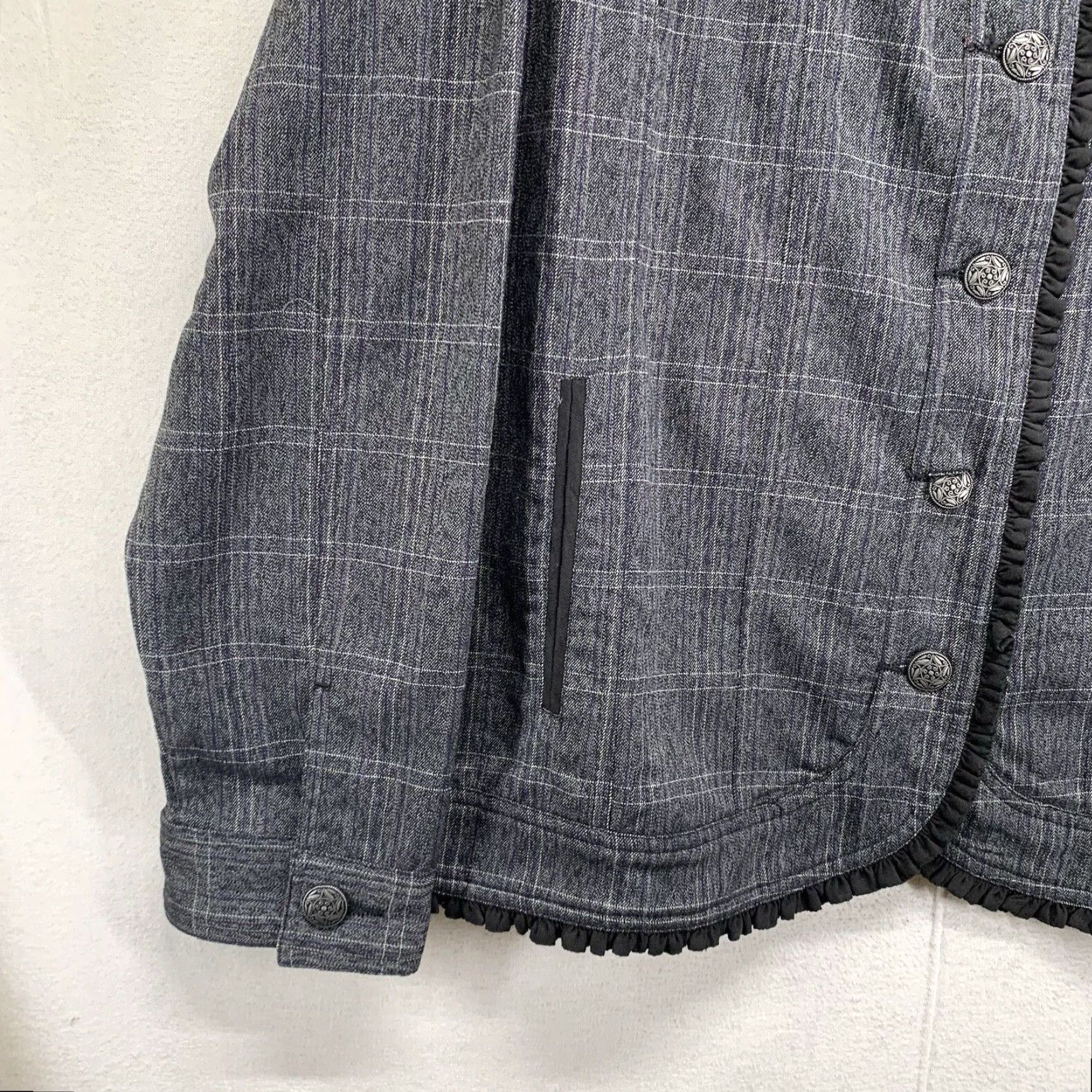 Vintage VINTAGE Draper's & Damon's Women Jacket XL Dark Gray Plaid Metal Buttons Black Trim 90s City Classic Basic Jacket Womens Size XL / US 12-14 / IT 48-50 - 4 Thumbnail