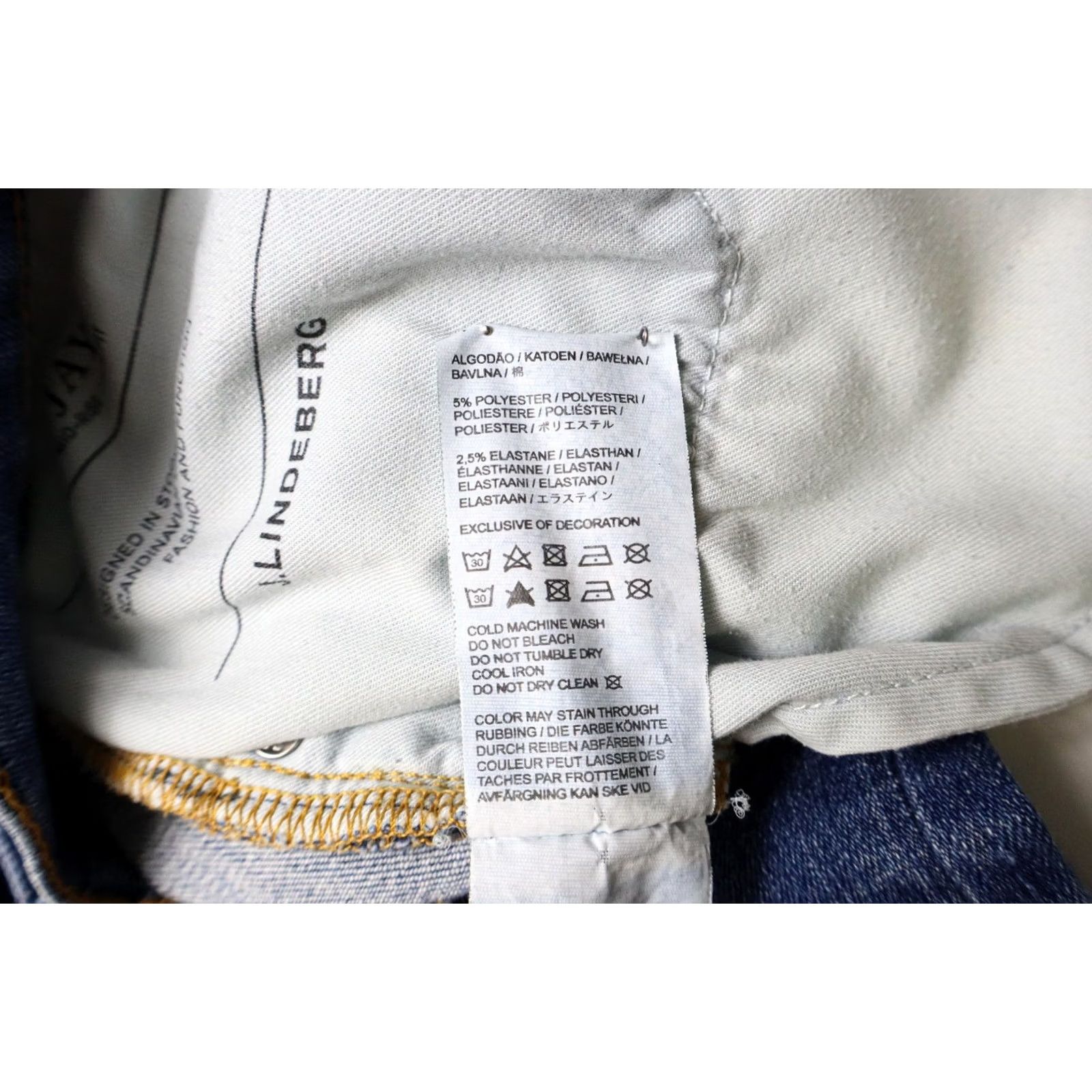 J.Lindeberg J.LINDEBERG Jay Slim Fit Jeans Men's W32/L34 Zip Fly Blue Denim 5-Pocket Stretch Slim Fit Logo Size US 32 / EU 48 - 7 Thumbnail
