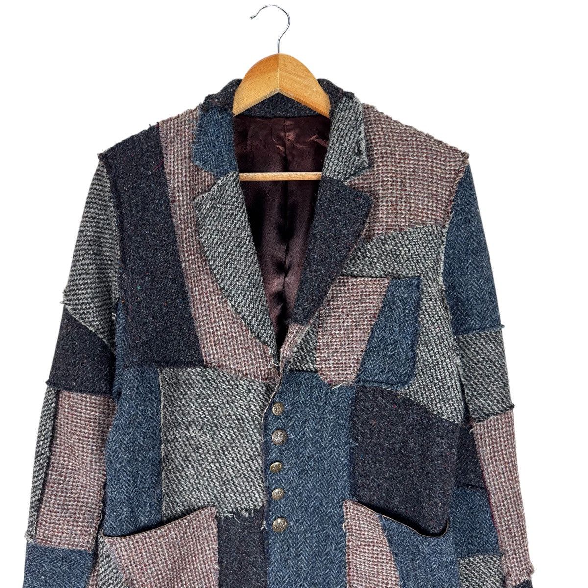 Harris Tweed 🔥HARRIS TWEED PATCHWORK BALMACAAN COAT BLAZER Size US M / EU 48-50 / 2 - 6 Thumbnail