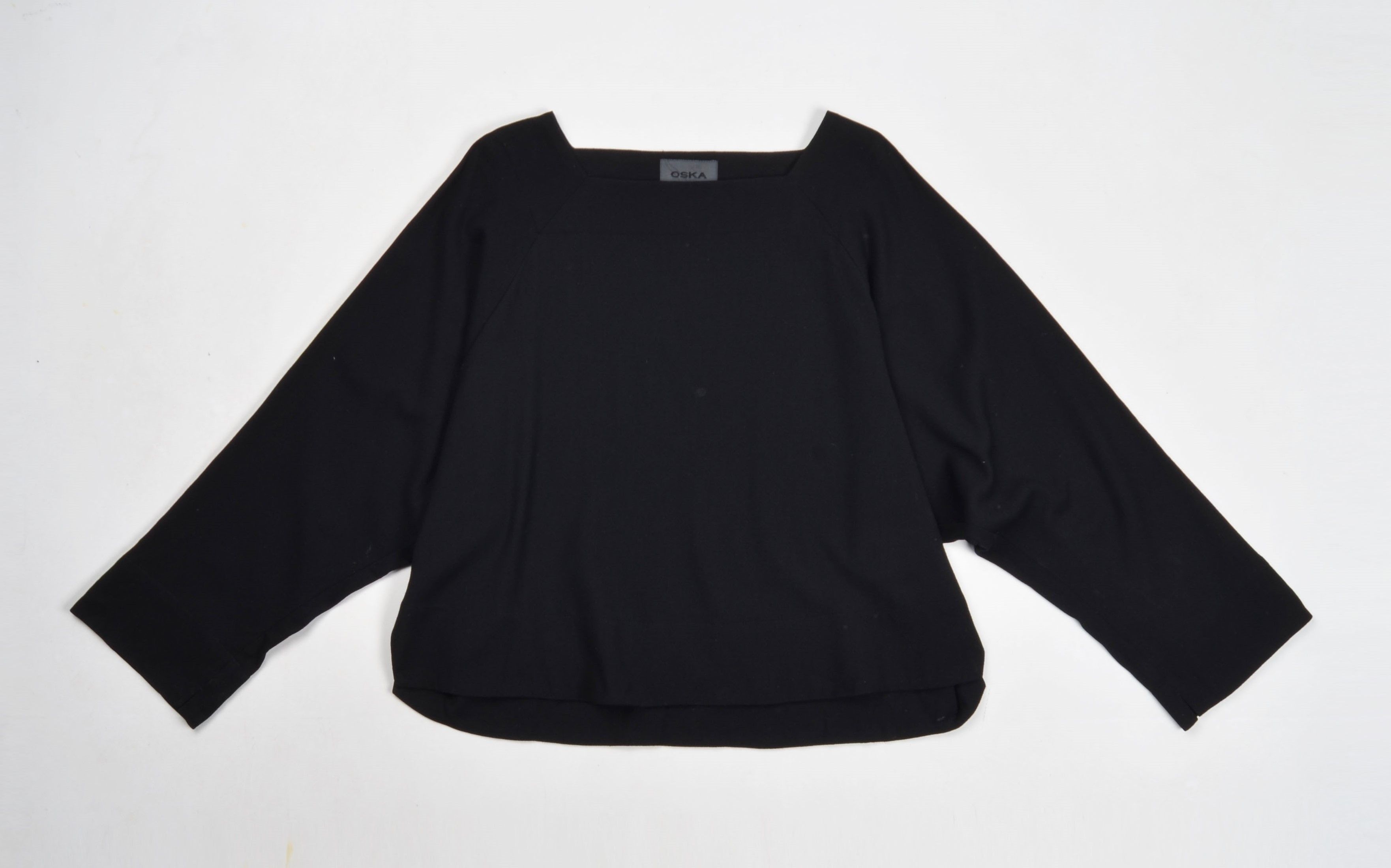 Designer OSKA Wool Blend Square Neck Oversized Damira Blouse Size L / US 10 / IT 46 - 4 Thumbnail