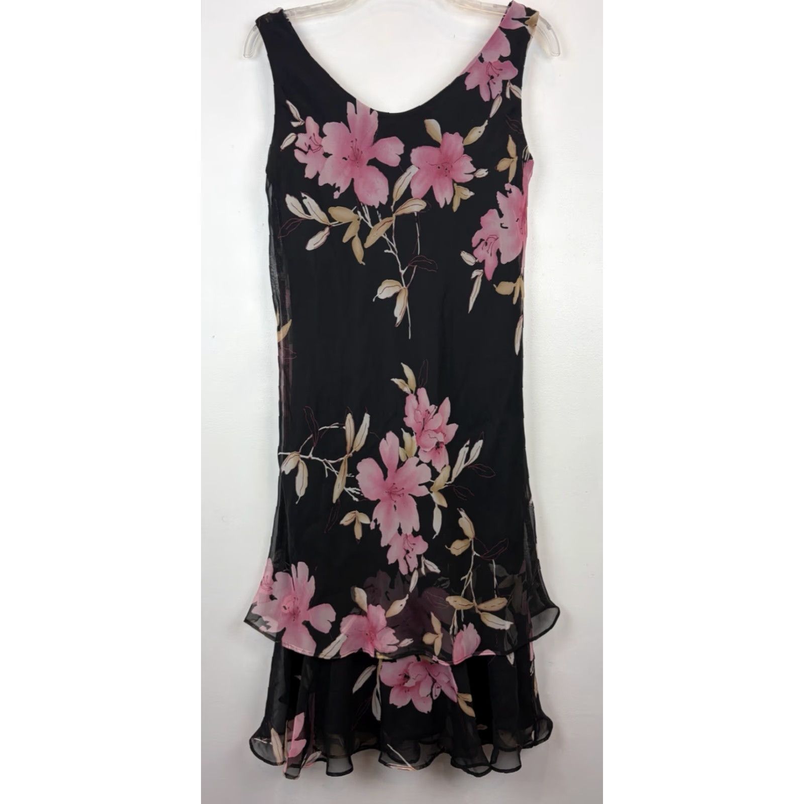 Vintage VINTAGE Y2K WHIMSIGOTH Dress Womens S Black Floral Midi Ruffle Chiffon 90s Gothic Grunge Romantic JBS Size S / US 4 / IT 40 - 2 Thumbnail