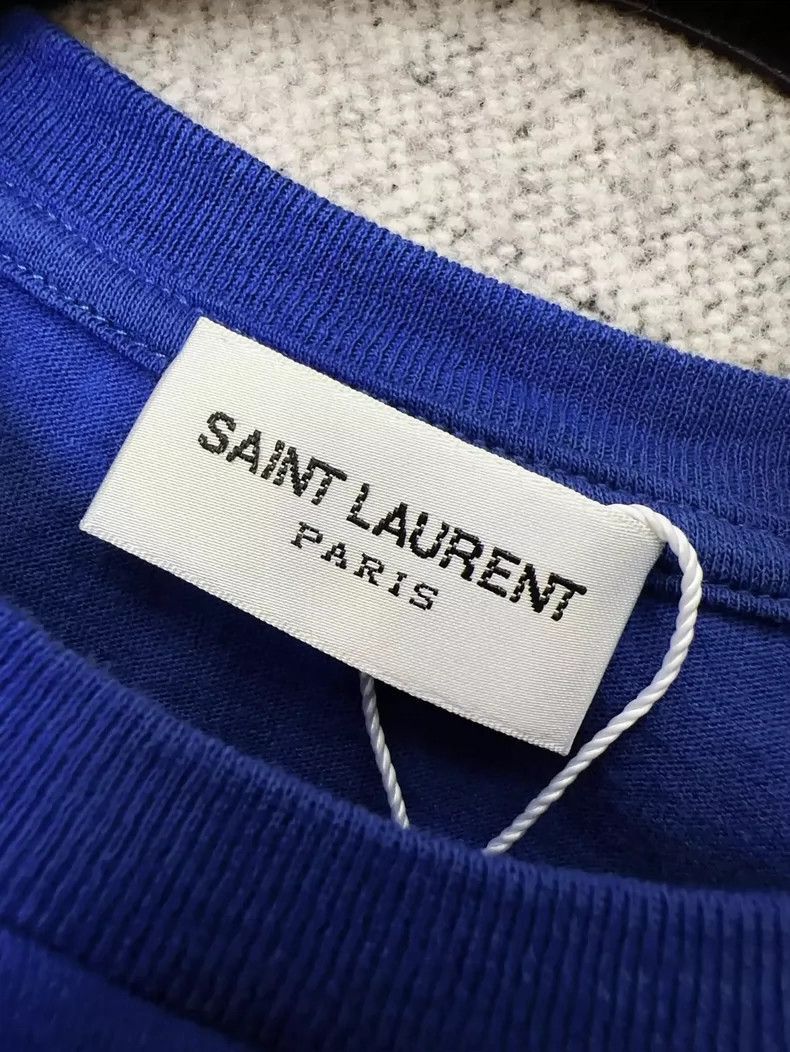 Saint Laurent Paris Saint Laurent Blue Logo T-2507 Size S / US 4 / IT 40 - 4 Thumbnail