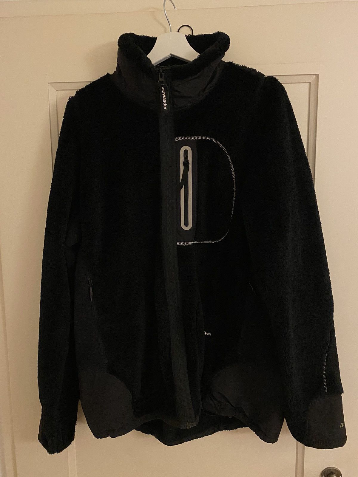 image of And Wander High Loft Fleece Jacket in Black, Men's (Size XL)