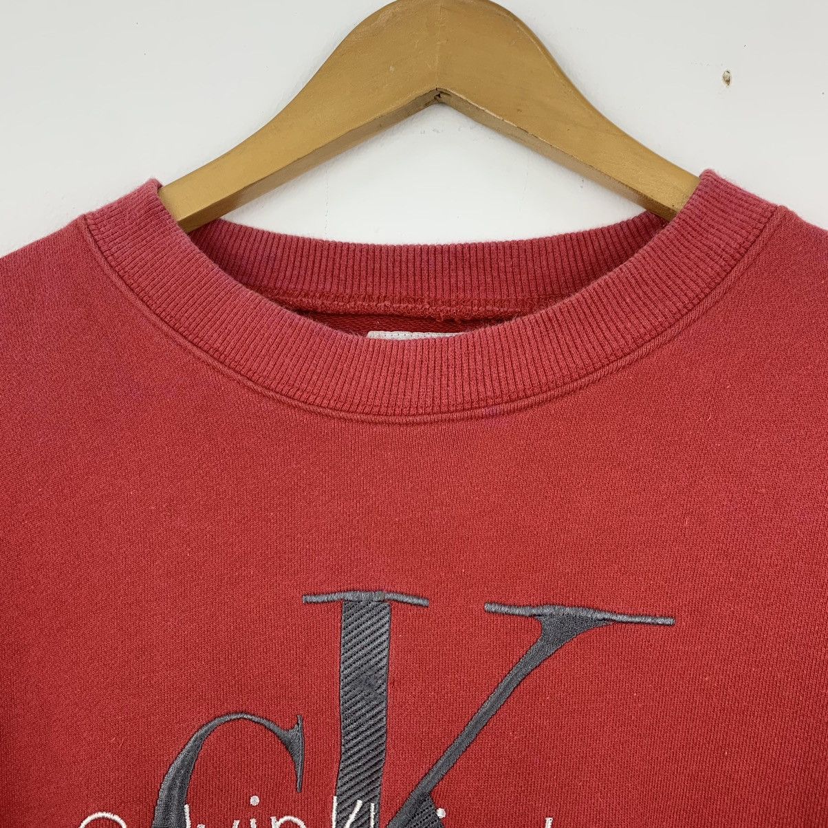 Calvin Klein × Vintage Vintage 90’s Calvin Klein Big Logo Sweatshirts Size US L / EU 52-54 / 3 - 4 Thumbnail