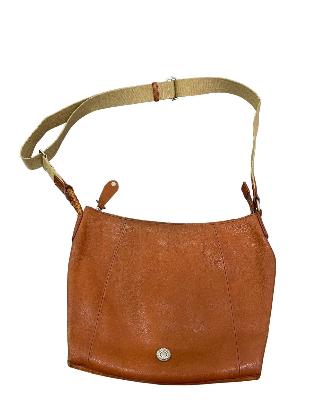 Japanese Brand Full Leather Patina Carcru Japan Cross Body Sling Bag 1🟩 Size ONE SIZE - 5 Thumbnail