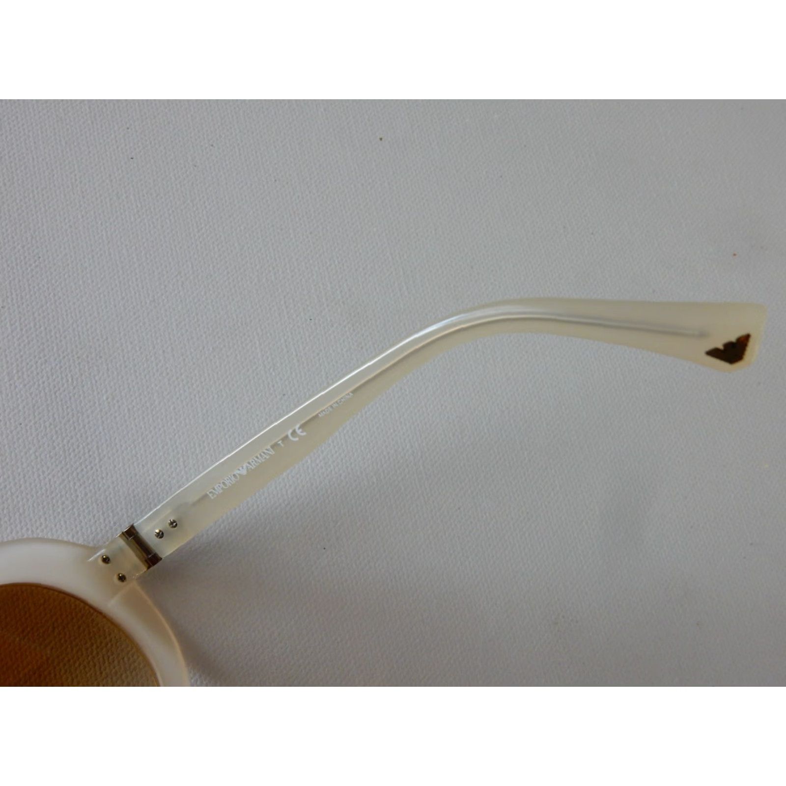 Emporio Armani VINTAGE Emporio Armani Sunglasses Women Ivory 56mm 19x135mm Classic Designer Accessories Size ONE SIZE - 7 Thumbnail
