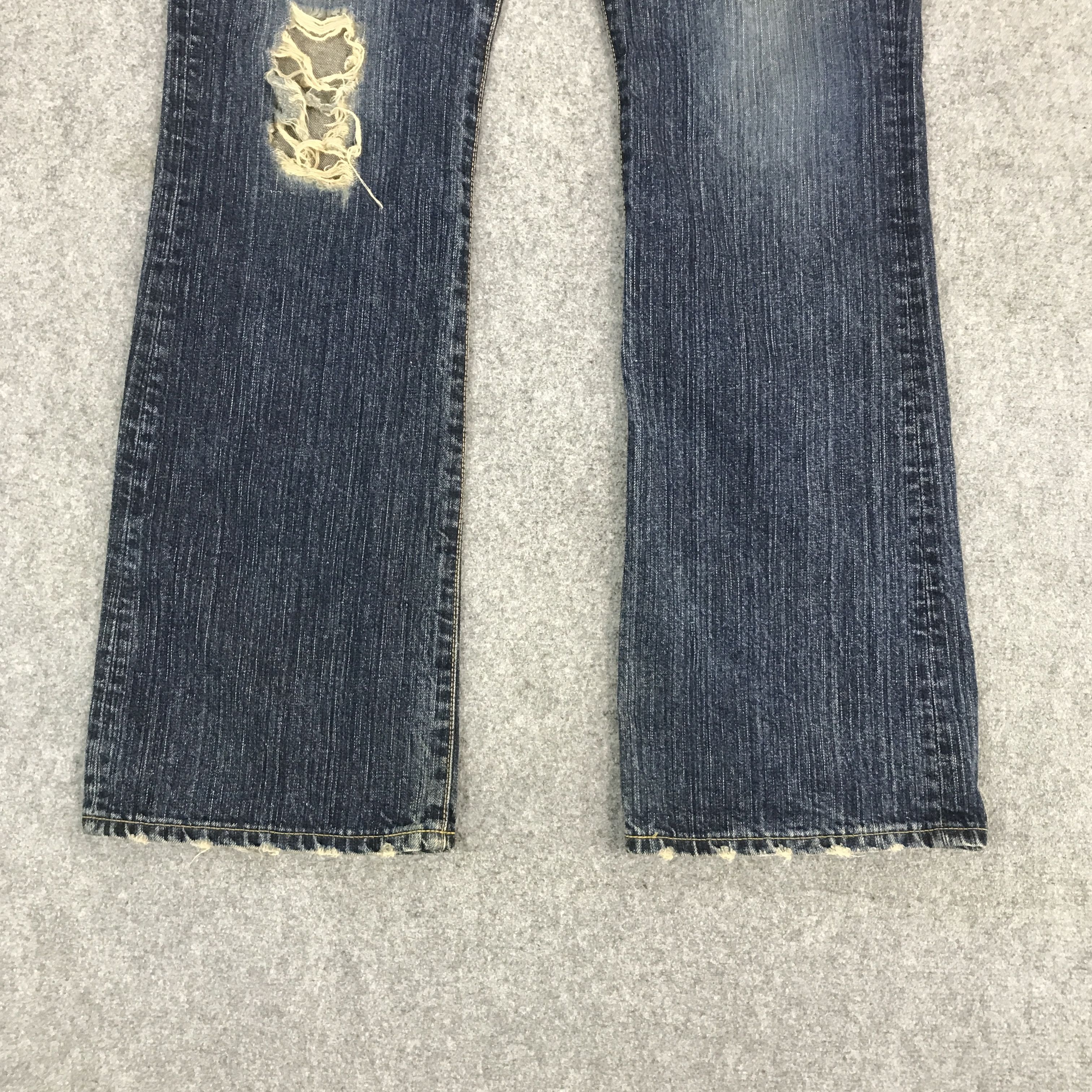 Edwin × Japanese Brand FLARE EDWIN JAPAN DISTRESSED BOOTCUT DENIM JEANS Size US 34 / EU 50 - 4 Thumbnail