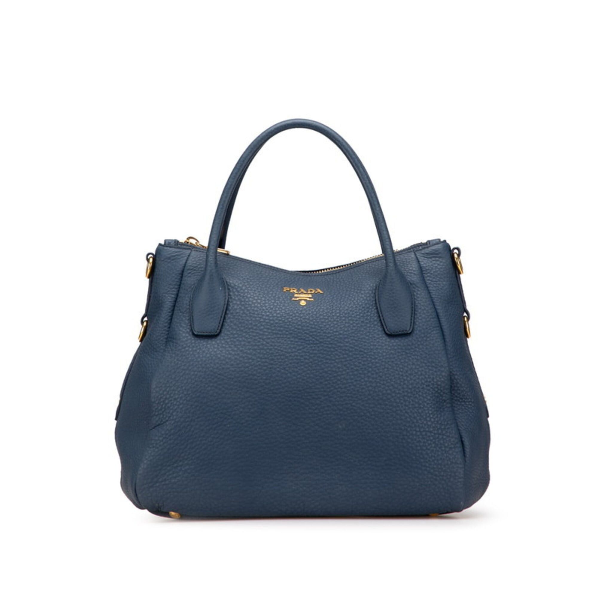Prada Prada Logo Handbag BR4992 Blue Vitello Daino Women's PRADA Size ONE SIZE - 1 Thumbnail
