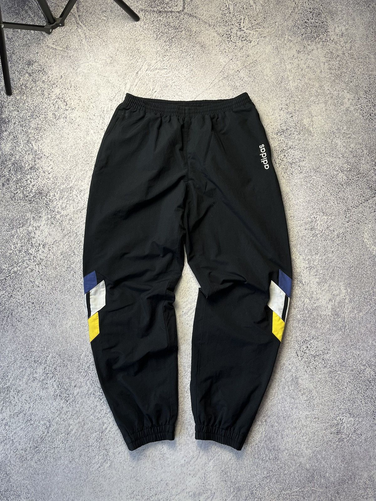 Adidas Vintage Adidas Track Pants Grape Black Nylon White Logo 90s Size US 34 / EU 50 - 1 Thumbnail