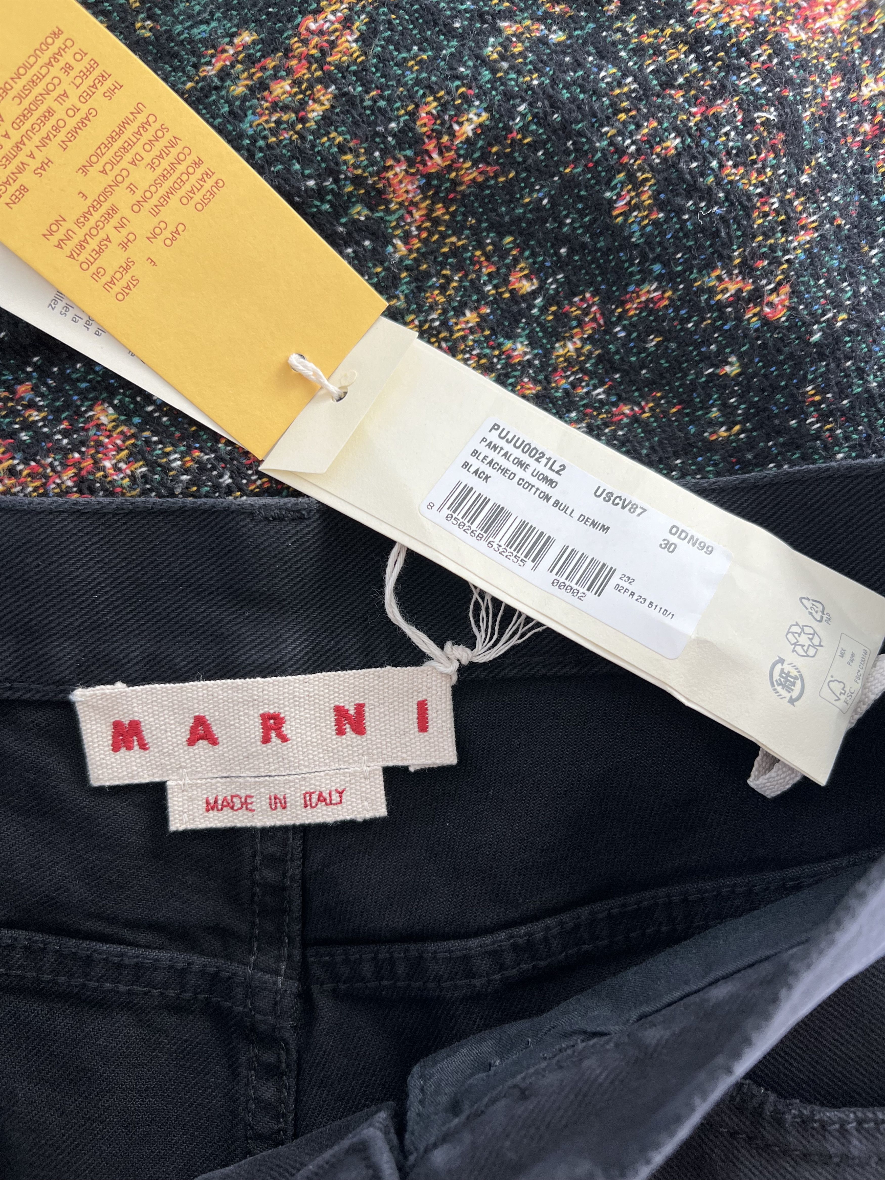 Marni Marni Patchwork Bleached Cotton Bull Denim in Black Size US 30 / EU 46 - 7 Thumbnail