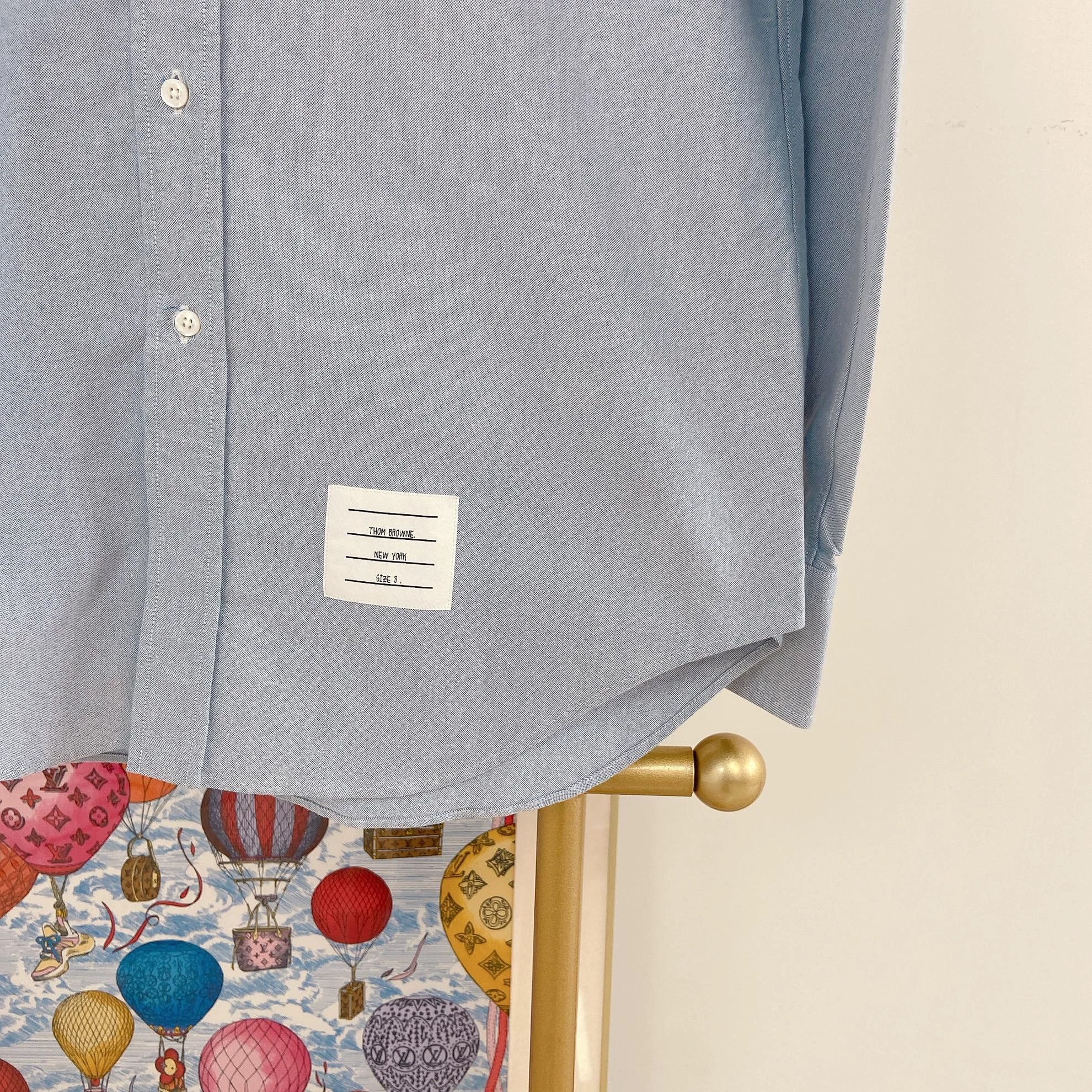 Thom Browne THOM BROWNE blue long-sleeve shirt 3 Size US L / EU 52-54 / 3 - 4 Thumbnail