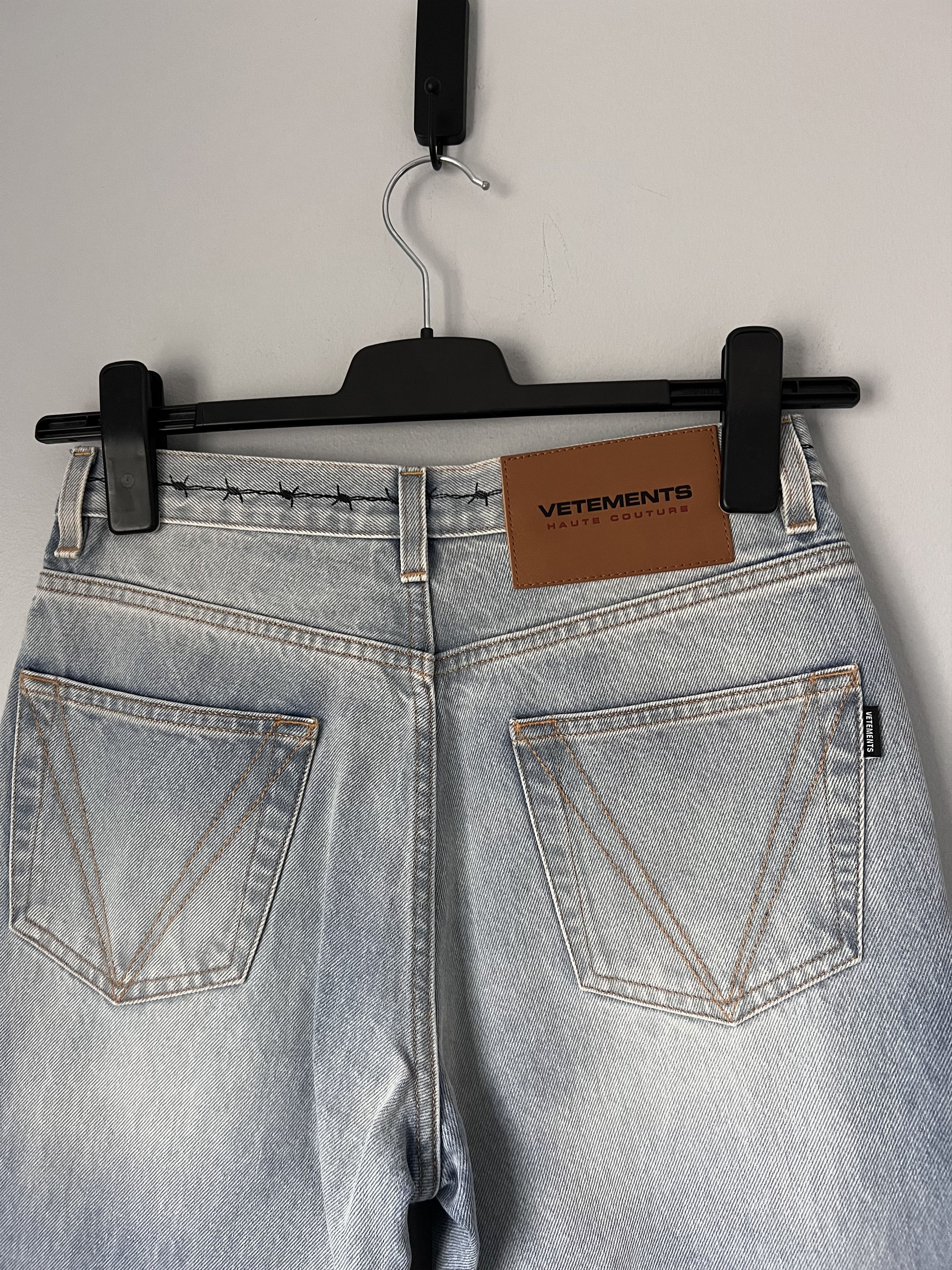 Vetements VETEMENTS Fire Logo Magic Jeans in Blue Size 29" - 6 Thumbnail